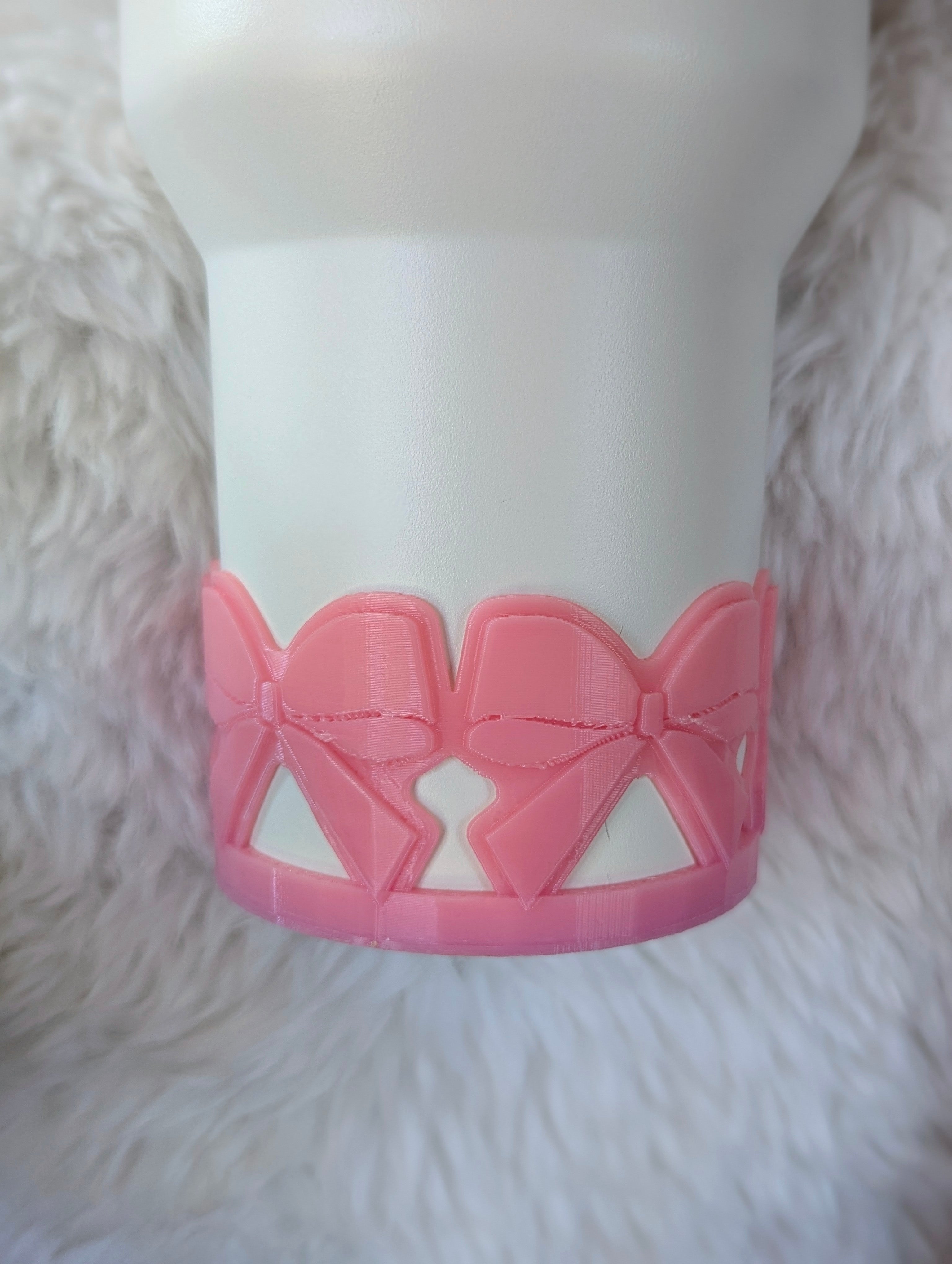 Pink Bow Tumbler or Water Bottle Boot - 3D Printed  Sleeve