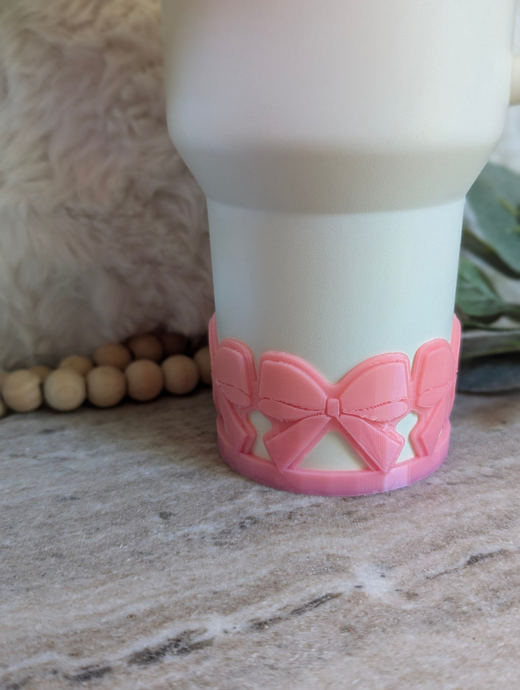 Pink Bow Tumbler or Water Bottle Boot - 3D Printed  Sleeve