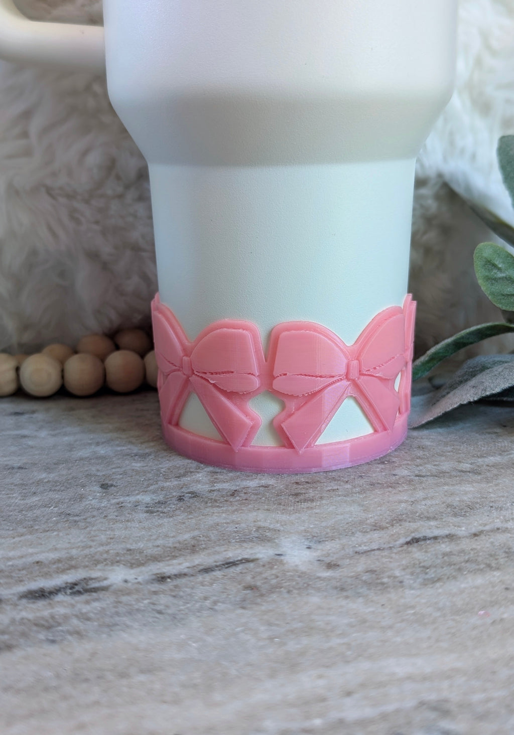 Pink Bow Tumbler or Water Bottle Boot - 3D Printed  Sleeve