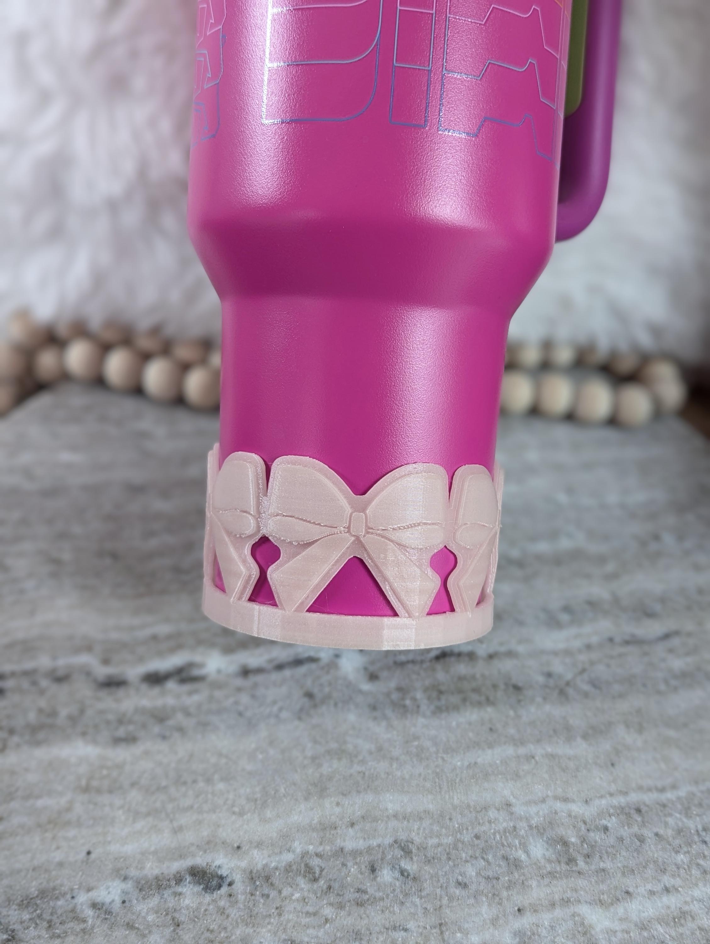 Ribbon Bow Tumbler Boot, Bow Sleeve for Tumbler Boot Sleeve, 3D Printed Coquette Bow, 14oz 40oz 30oz Stanley, Protective Boot for 32oz Owala