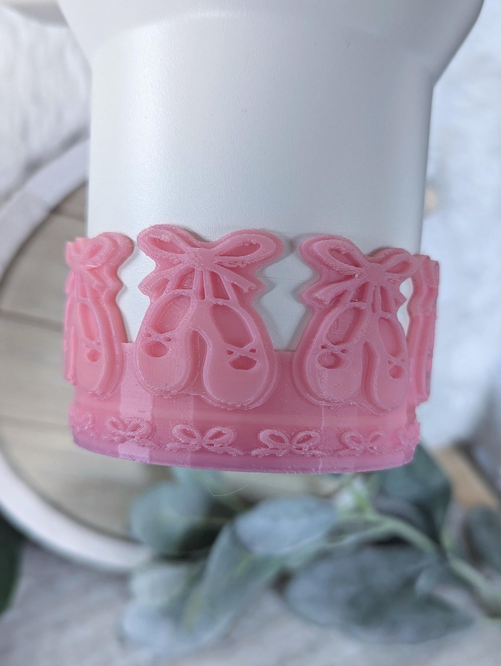 Ballet Slippers Tumbler Boot, Pink Bow 3D Printed Protective Sleeve