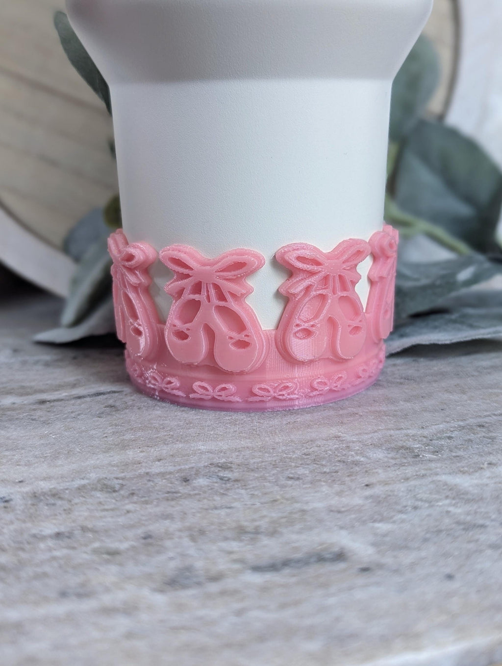 Ballet Slippers Tumbler Boot, Pink Bow 3D Printed Protective Sleeve