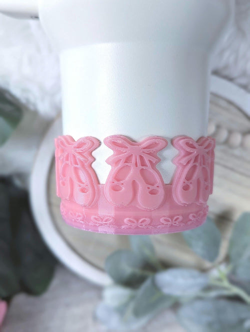 Ballet Slippers Tumbler Boot, Pink Bow 3D Printed Protective Sleeve