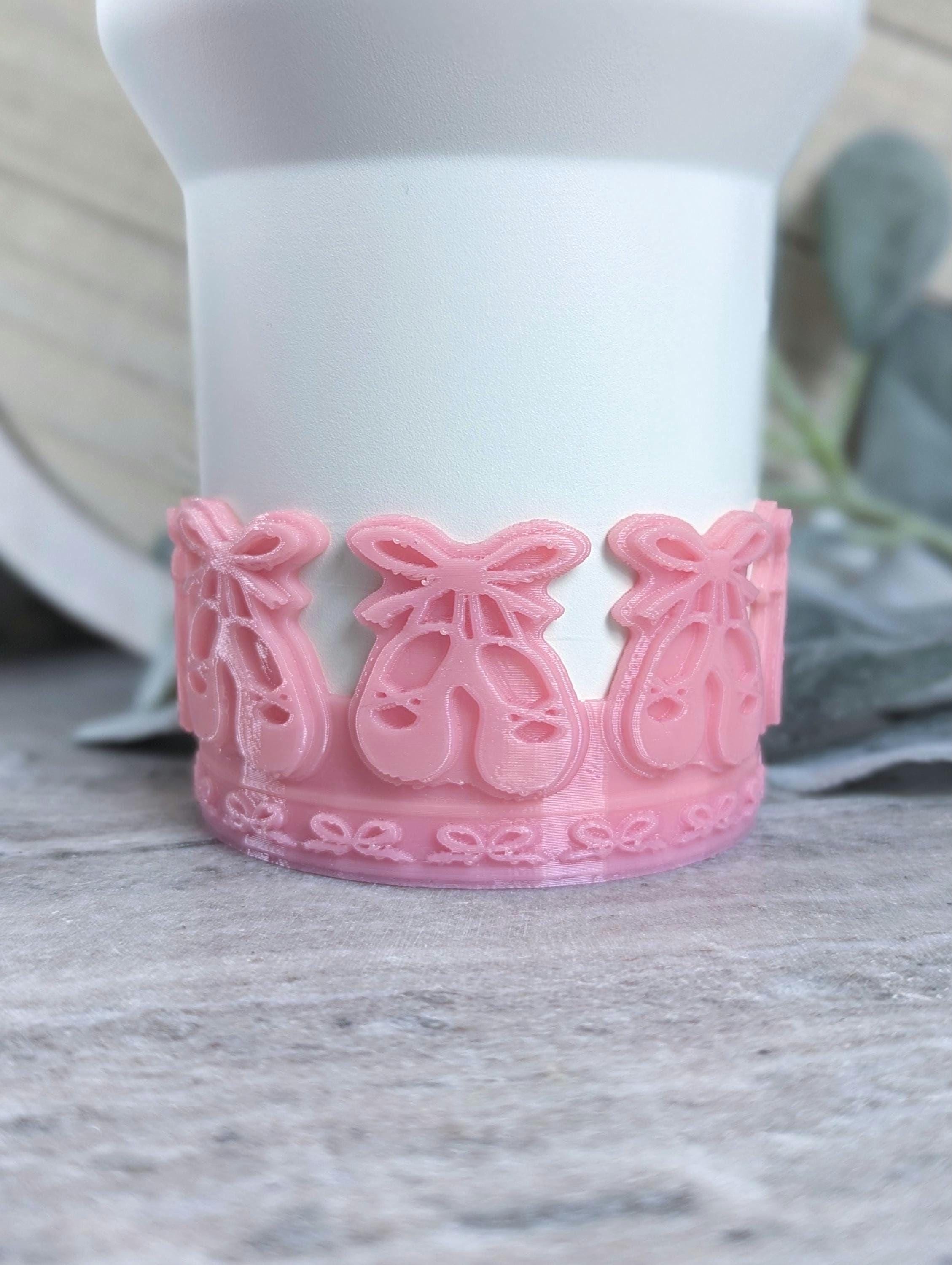 Ballet Slippers Tumbler Boot, Pink Bow 3D Printed Protective Sleeve