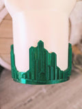 Emerald Color City Tumbler Boot or Bow Handle Cuff for Tumbler Boot Sleeve, 3D Printed, Protective, Wicked Good Witch Glass Castle