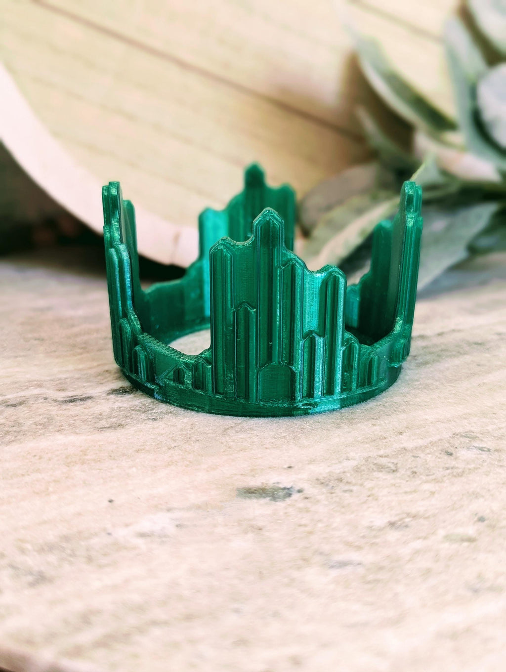 Emerald Color City Tumbler Boot or Bow Handle Cuff for Tumbler Boot Sleeve, 3D Printed, Protective, Wicked Good Witch Glass Castle