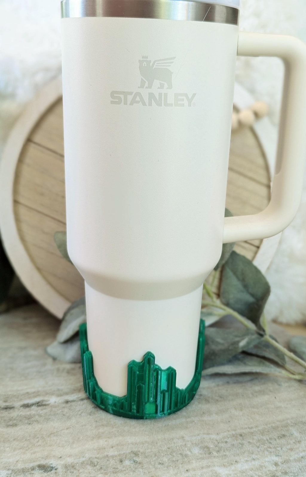 Emerald Color City Tumbler Boot or Bow Handle Cuff for Tumbler Boot Sleeve, 3D Printed, Protective, Wicked Good Witch Glass Castle