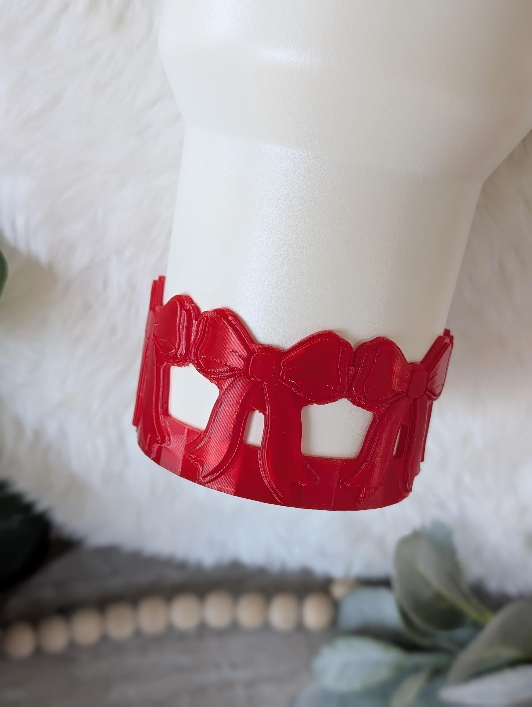 Red Coquette Ribbon Bow Tumbler Boot, 14 30 40oz Stanley, Bow Sleeve for Boot, 3D Printed, Protective Boot for Tumbler bottom Accessories