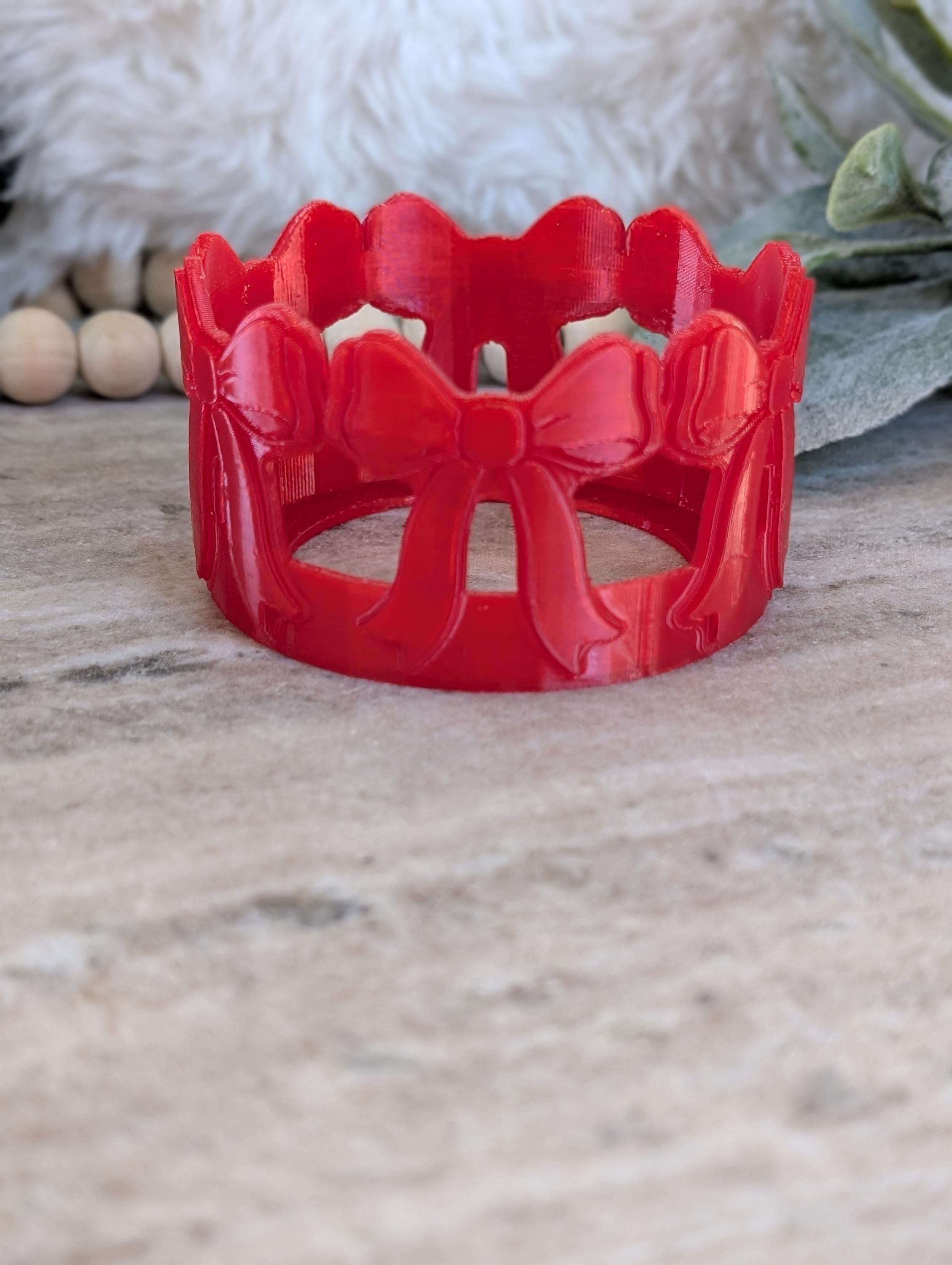 Red Coquette Ribbon Bow Tumbler Boot, 14 30 40oz Stanley, Bow Sleeve for Boot, 3D Printed, Protective Boot for Tumbler bottom Accessories