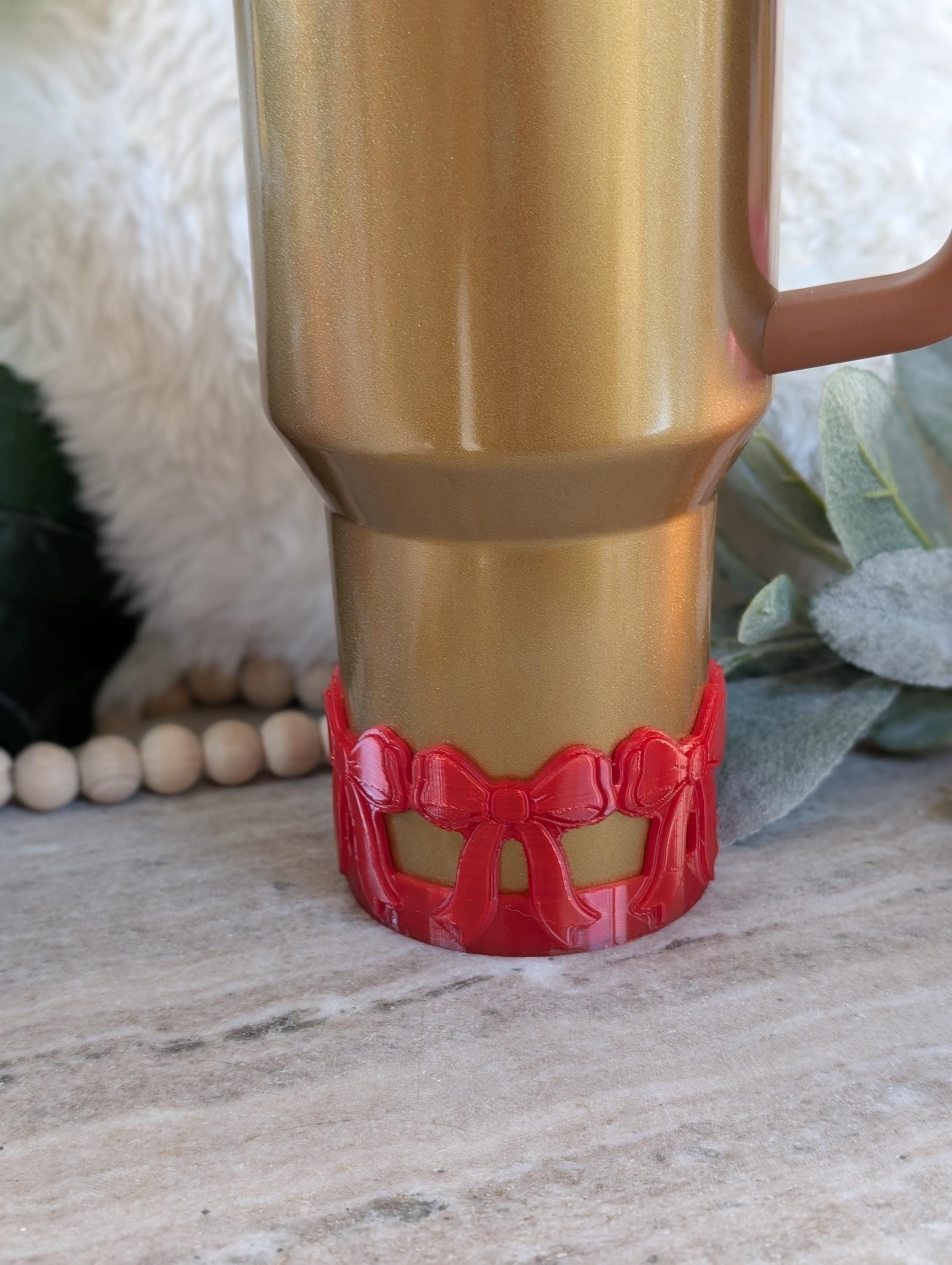 Red Coquette Ribbon Bow Tumbler Boot, 14 30 40oz Stanley, Bow Sleeve for Boot, 3D Printed, Protective Boot for Tumbler bottom Accessories