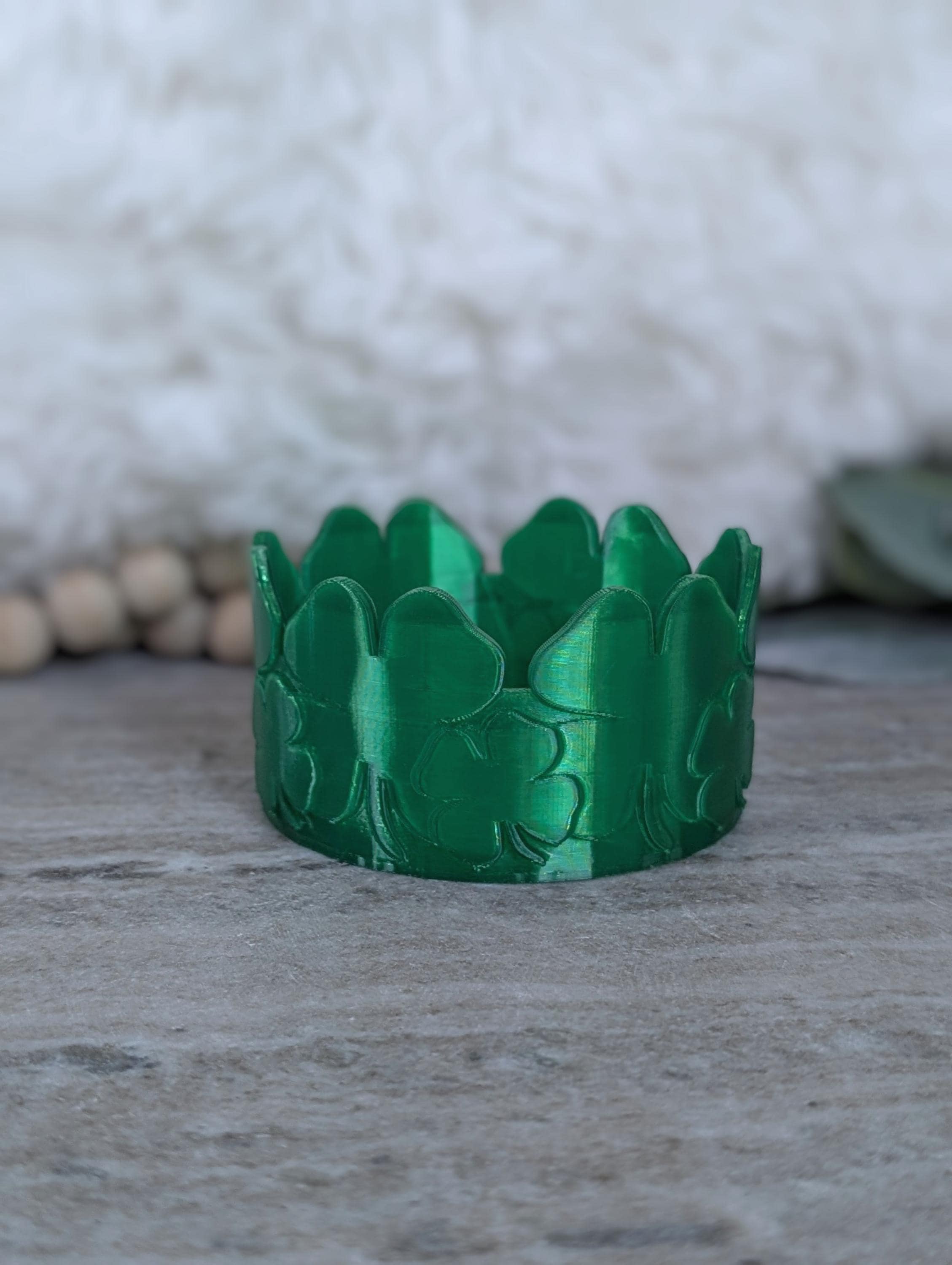 Shamrock Four Leaf Clover Tumbler Boot, Stanley, Emerald Sleeve for Tumbler, Tumbler Boot Sleeve, 3D Printed Protective boot for Stanley Cup