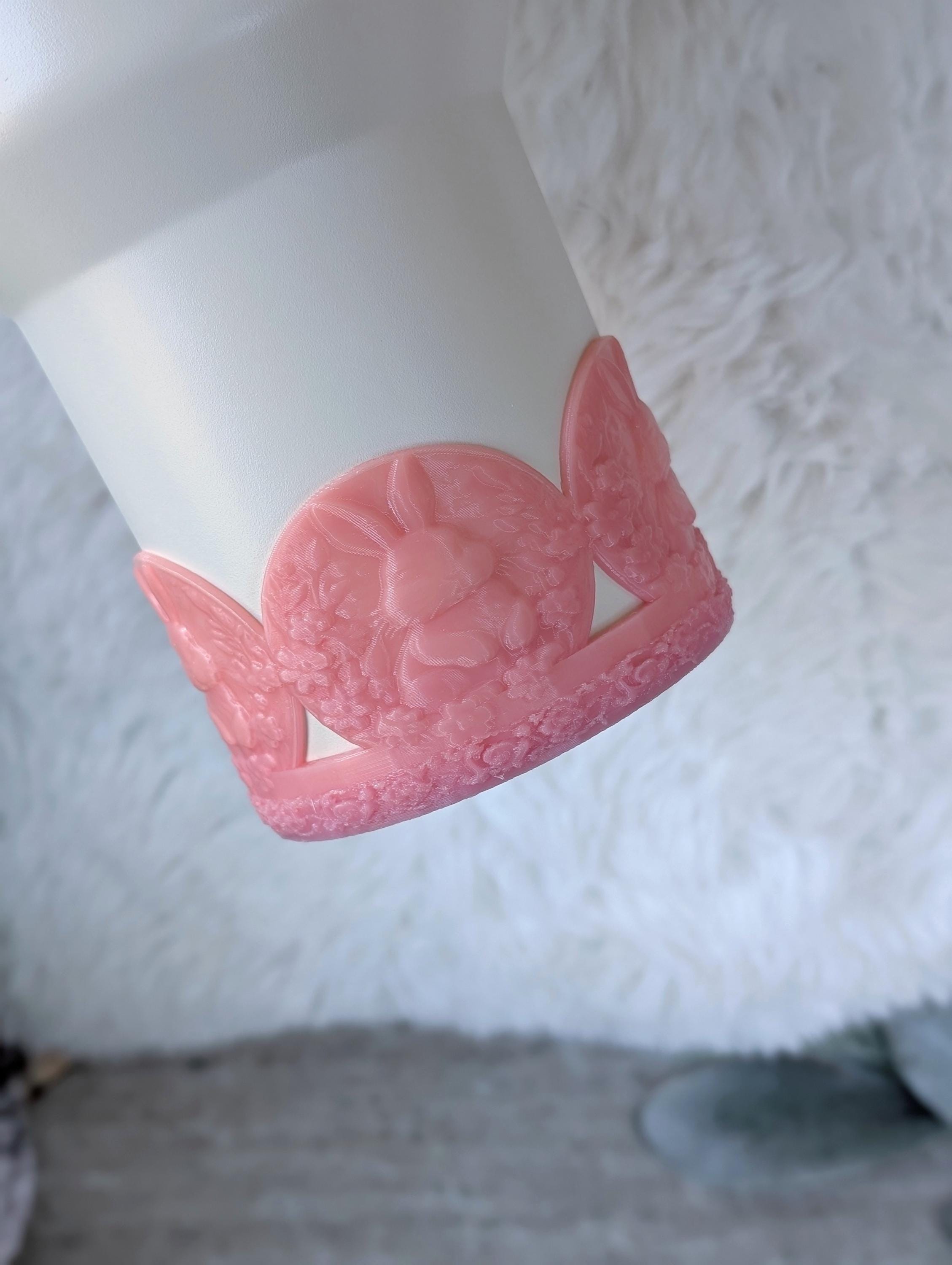 Spring Easter Bunny Tumbler Boot for Stanley, Tumbler Sleeve, 3D Printed Protective Boot, Spring flowers pink decor for Tumbler Cup