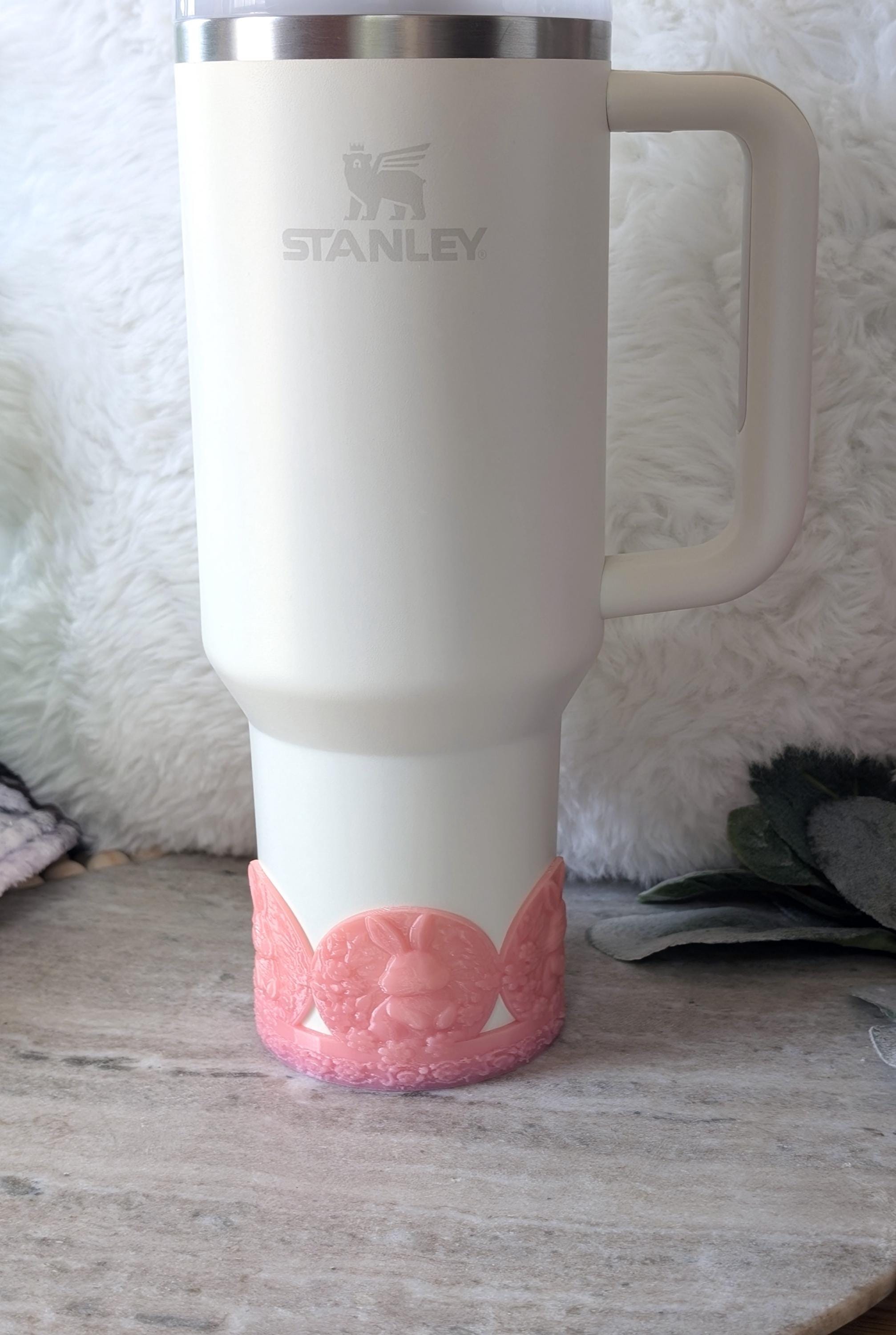 Spring Easter Bunny Tumbler Boot for Stanley, Tumbler Sleeve, 3D Printed Protective Boot, Spring flowers pink decor for Tumbler Cup