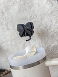 Black Bow Straw Cap Cover for Stanley Tumbler Accessories for Straw Topper Decor Cup 10mm Straw Buddy