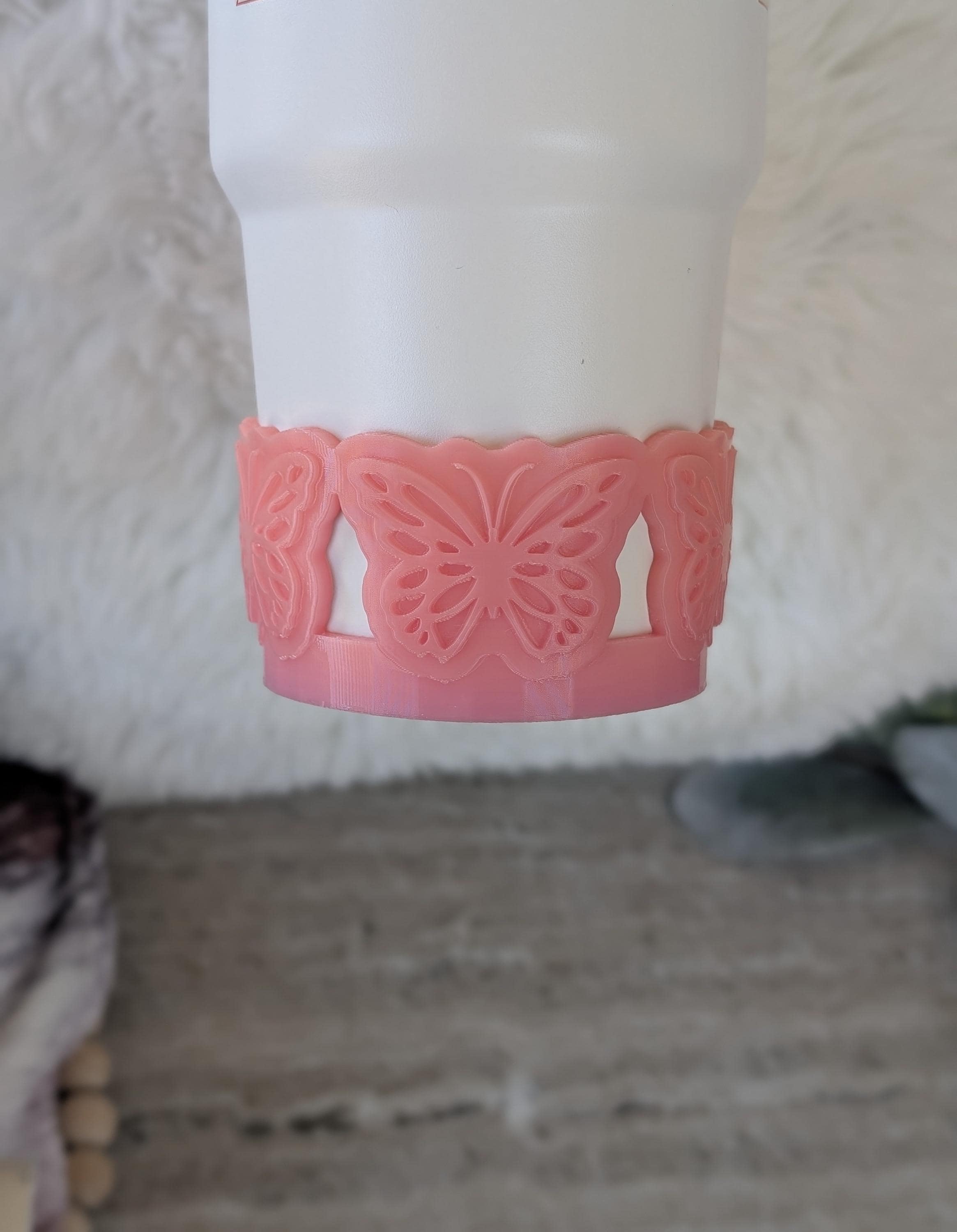 Pink Butterfly Tumbler Boot, Butterfly Tumbler Sleeve, Tumbler Sleeve, 3D Printed Stanley, Simply Modern, 14 30 40 Stanley Boot, 32oz Owala