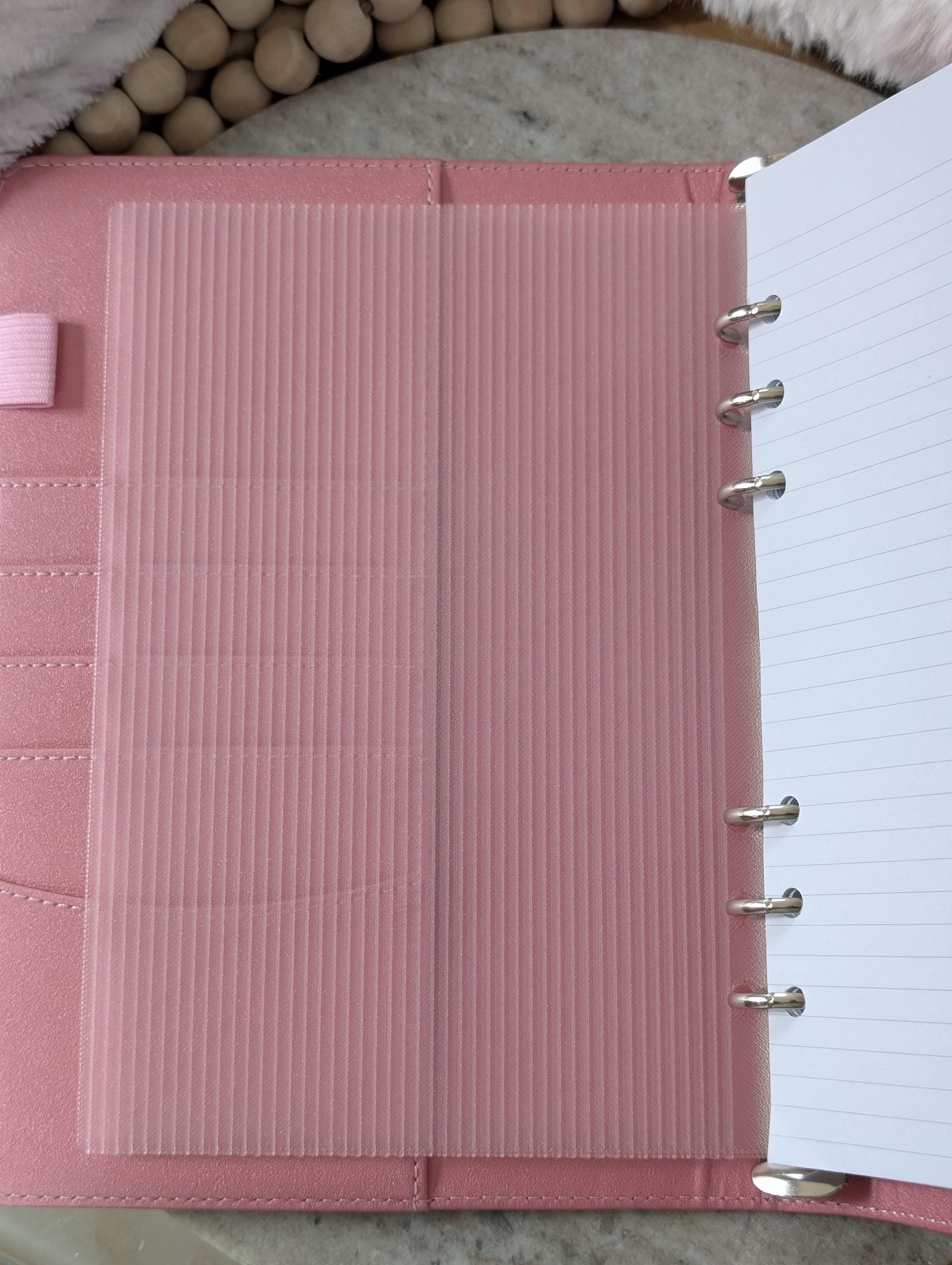 Fluted Dashboard Light Pink Frosted Design Decor for Planner Insert for A6 Personal A5 planner binders 3d Printed Clear Insert Dividers