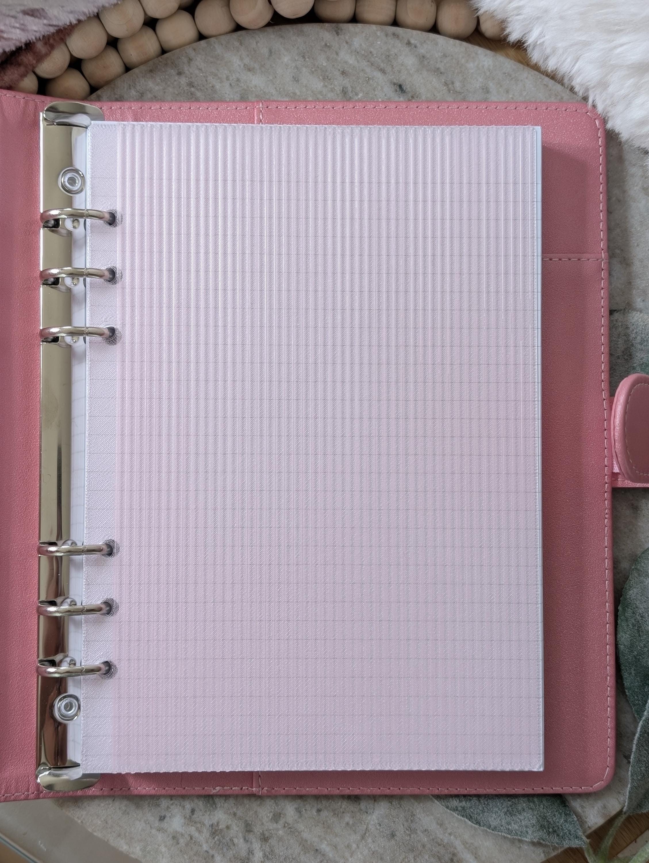 Fluted Dashboard Light Pink Frosted Design Decor for Planner Insert for A6 Personal A5 planner binders 3d Printed Clear Insert Dividers