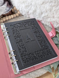 Personalized Dashboard Planner with initial Decorative Embossed Scroll Design Decor for Planner Minimalist Black Insert for A5 A6 3D Printed