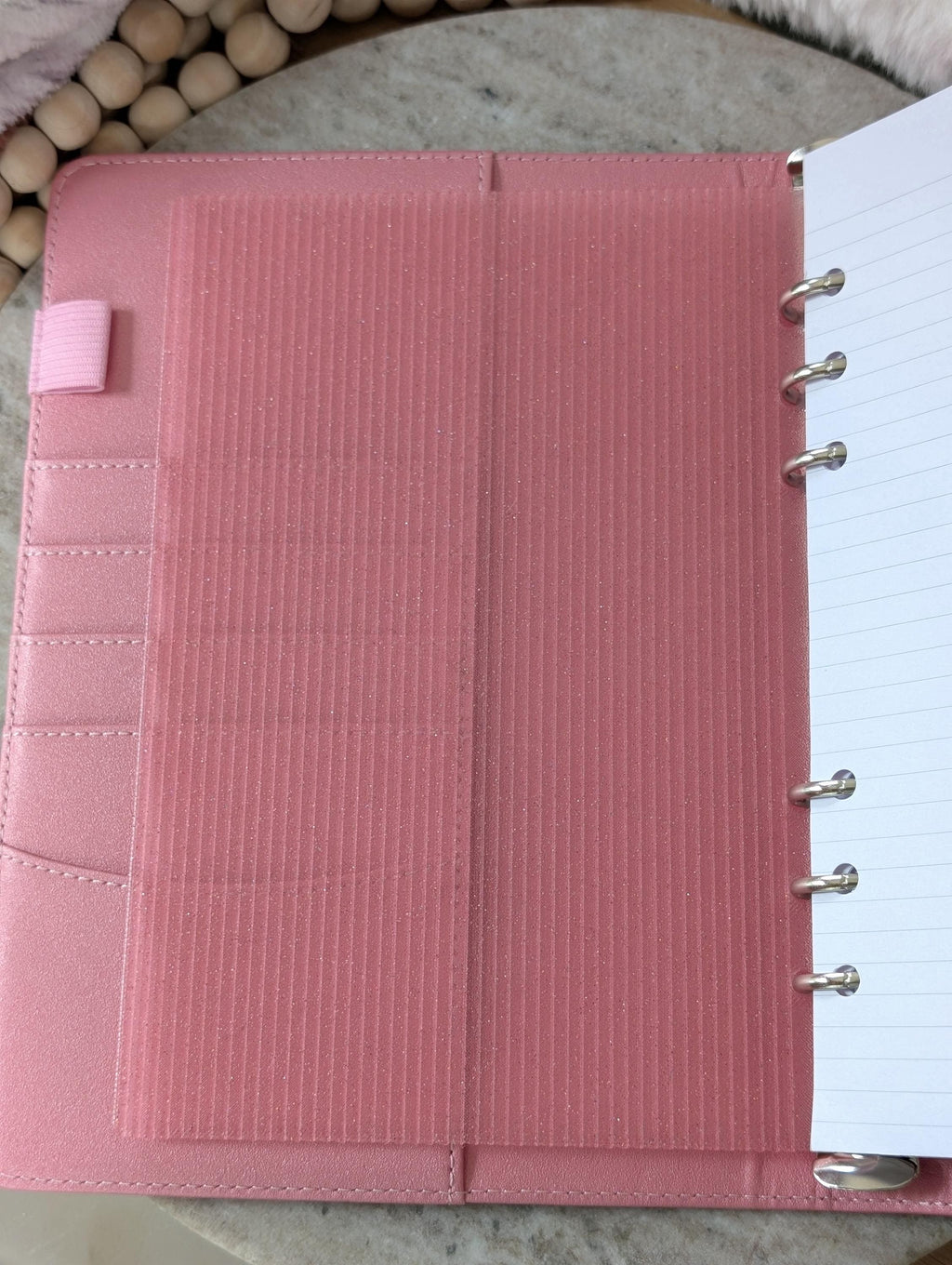 Fluted Dashboard Glitter Pink Frosted Design Decor for Planner Insert for A6 Personal A5 planner binders 3d Printed Clear Insert Dividers