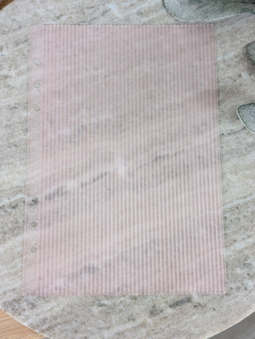 Fluted Dashboard Light Pink Frosted Design Decor for Planner Insert for A6 Personal A5 planner binders 3d Printed Clear Insert Dividers