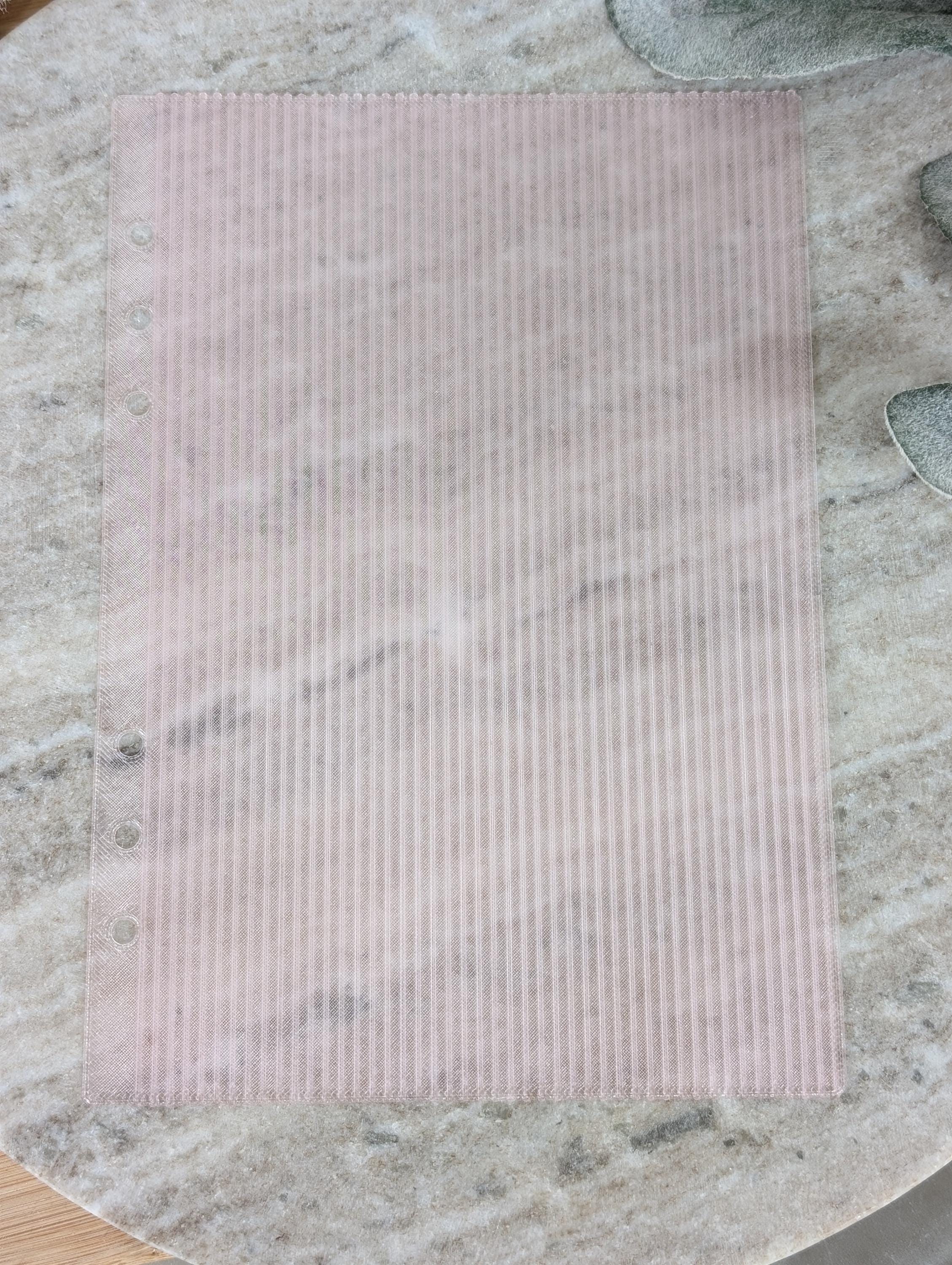 Fluted Dashboard Light Pink Frosted Design Decor for Planner Insert for A6 Personal A5 planner binders 3d Printed Clear Insert Dividers