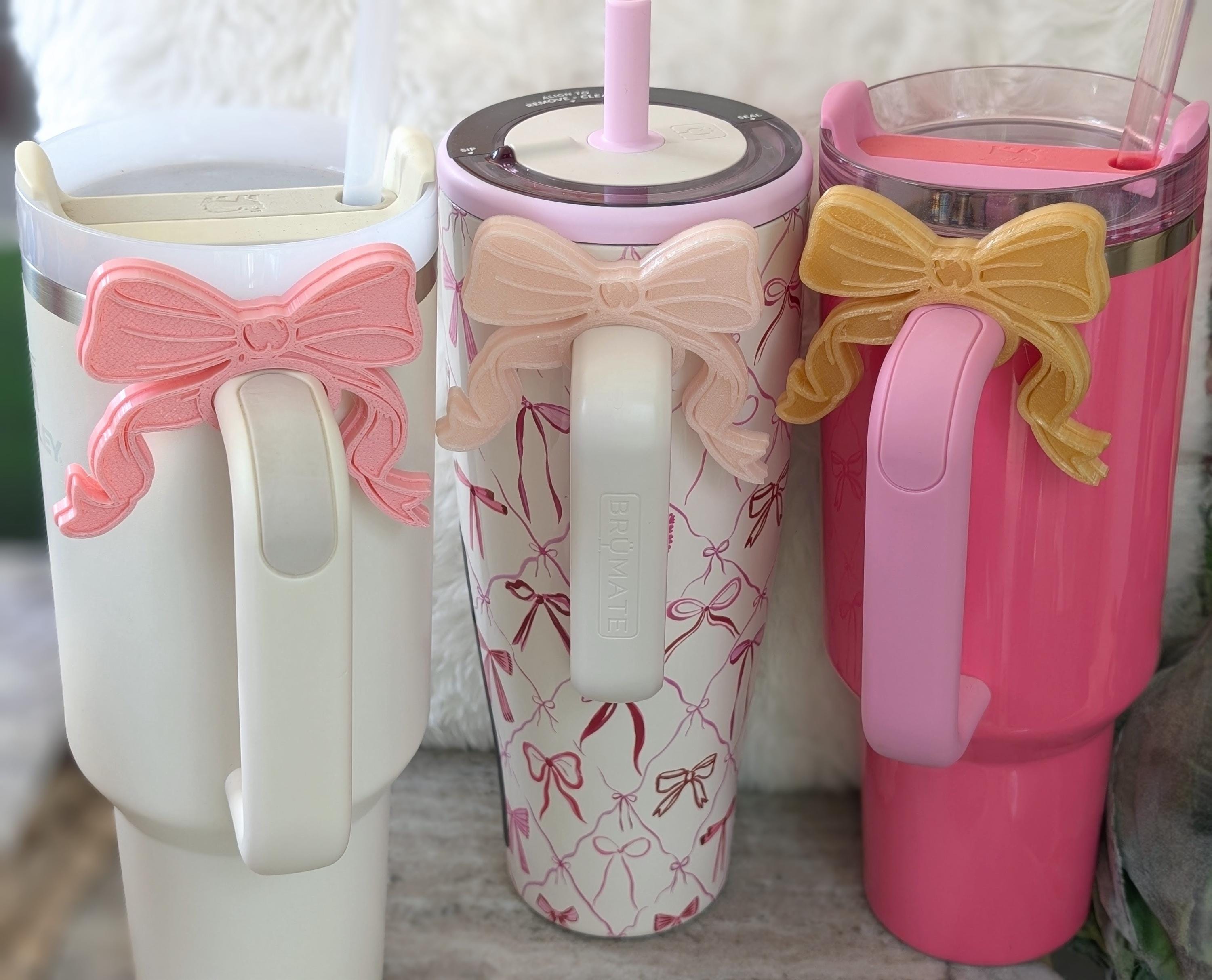 Coquette Ribbon Bow Tumbler handle cuff charm for Tumbler Accessories for Tumbler Handle Decor Cup Ribbon Coquette Bows Stanley Love Shack