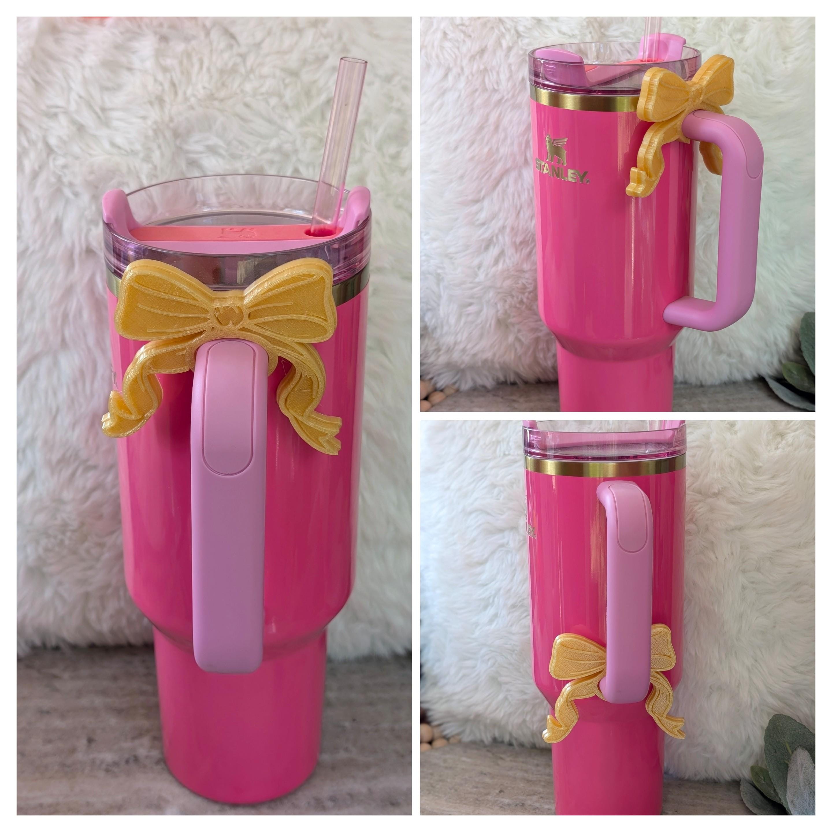 Coquette Ribbon Bow Tumbler handle cuff charm for Tumbler Accessories for Tumbler Handle Decor Cup Ribbon Coquette Bows Stanley Love Shack