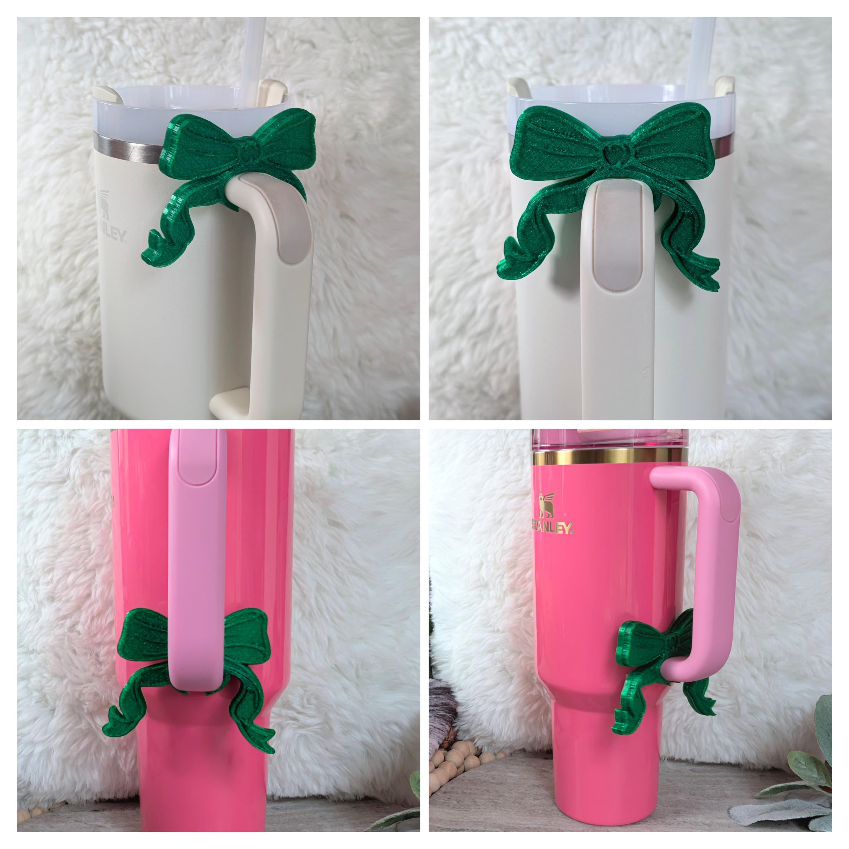 Coquette Ribbon Bow Tumbler handle cuff charm for Tumbler Accessories for Tumbler Handle Decor Cup Ribbon Coquette Bows Stanley Love Shack