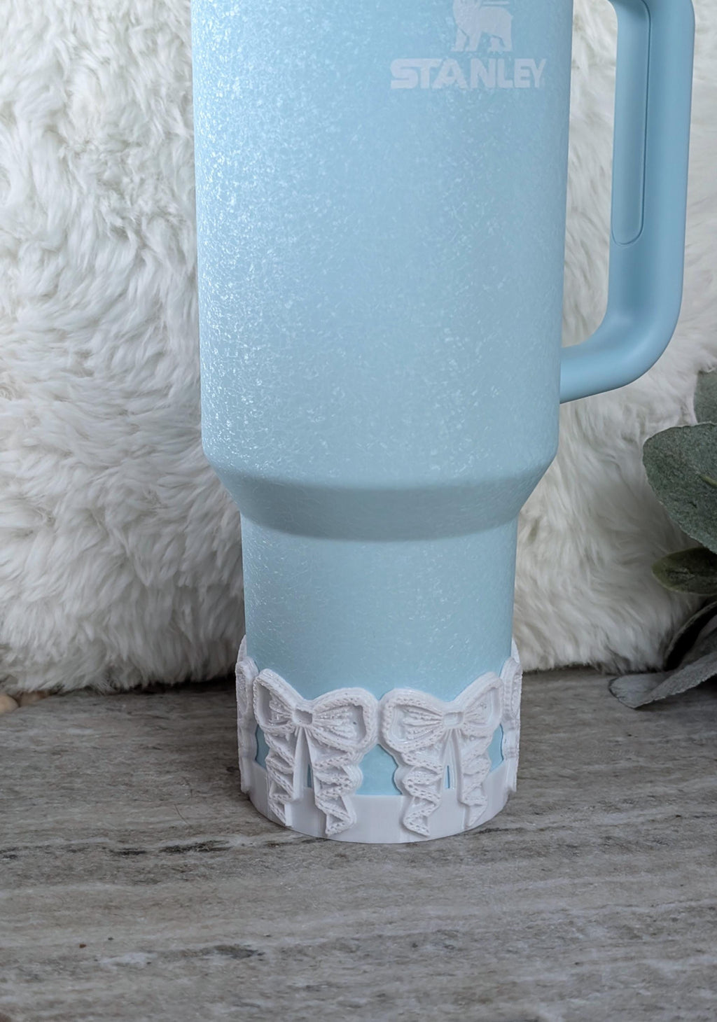 White Lace Coquette Ribbon Bow Tumbler Boot 40oz 30oz Stanley Sleeve for Tumbler Protective Boot Sleeve 3D Printed Lace Toile LSF