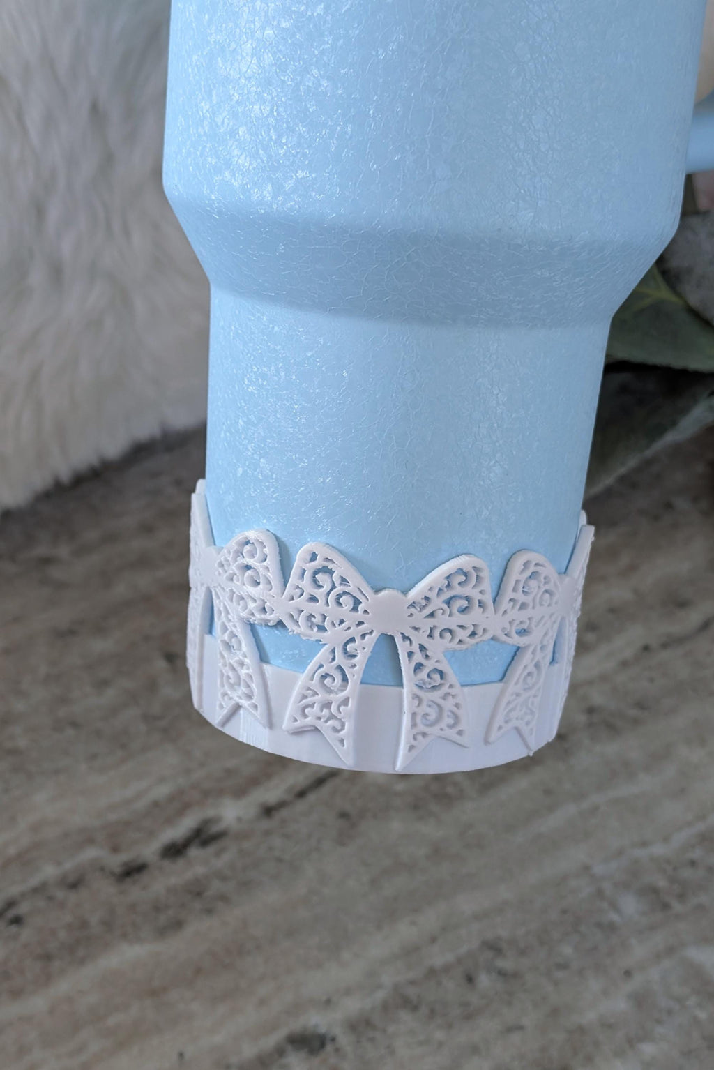 White Swirl Lace Ribbon Bow Tumbler Boot 30 40oz Stanley Sleeve for Tumbler Protective Boot Sleeve 3D Printed Coquette Toile Winter Ice LSF
