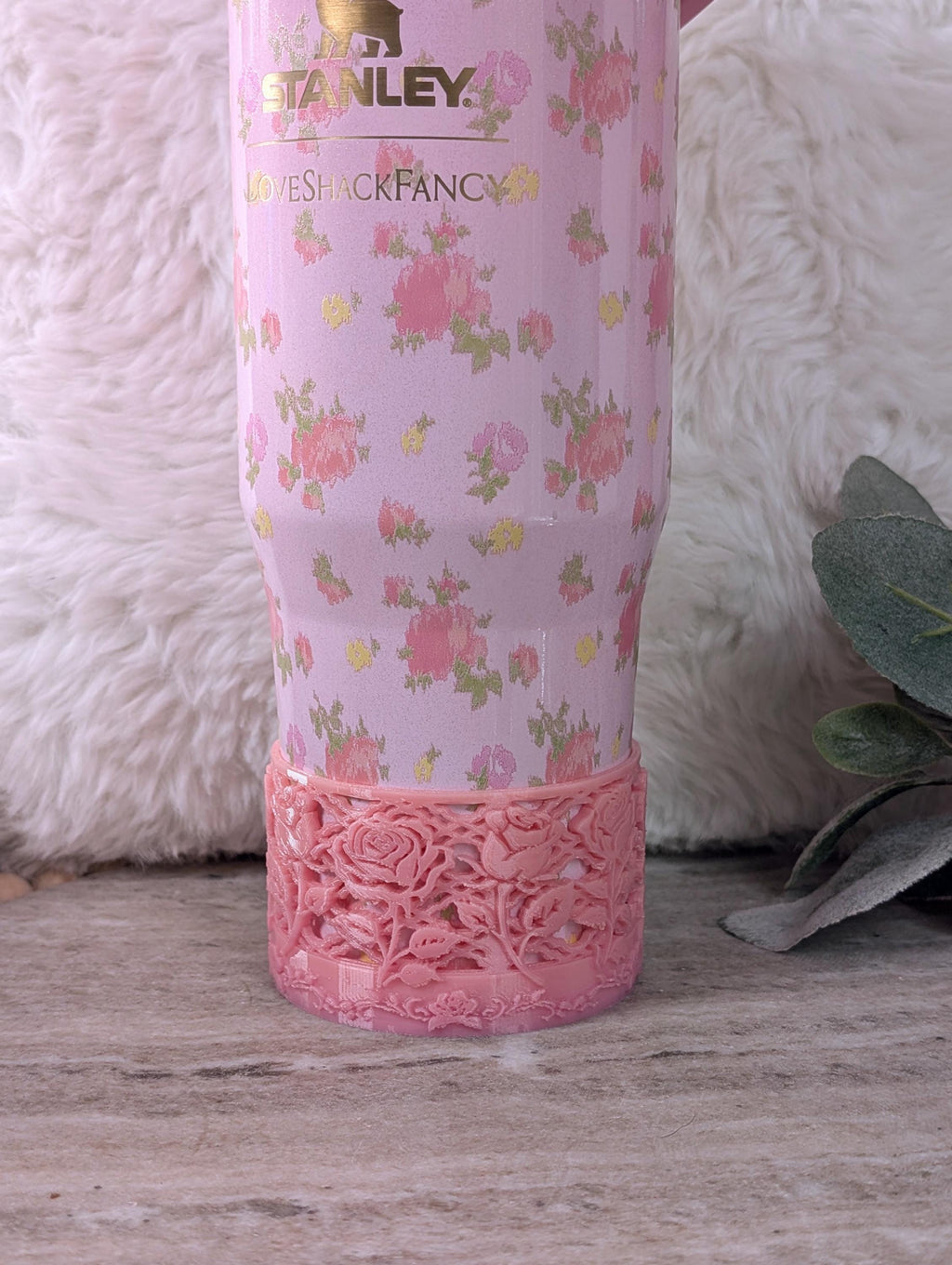 Rose Trellis Tumbler Boot Protective Sleeve 3D Printed Stanley Love Shack Fancy Rose Decor Accessories Pink Roses Chantilly LSF