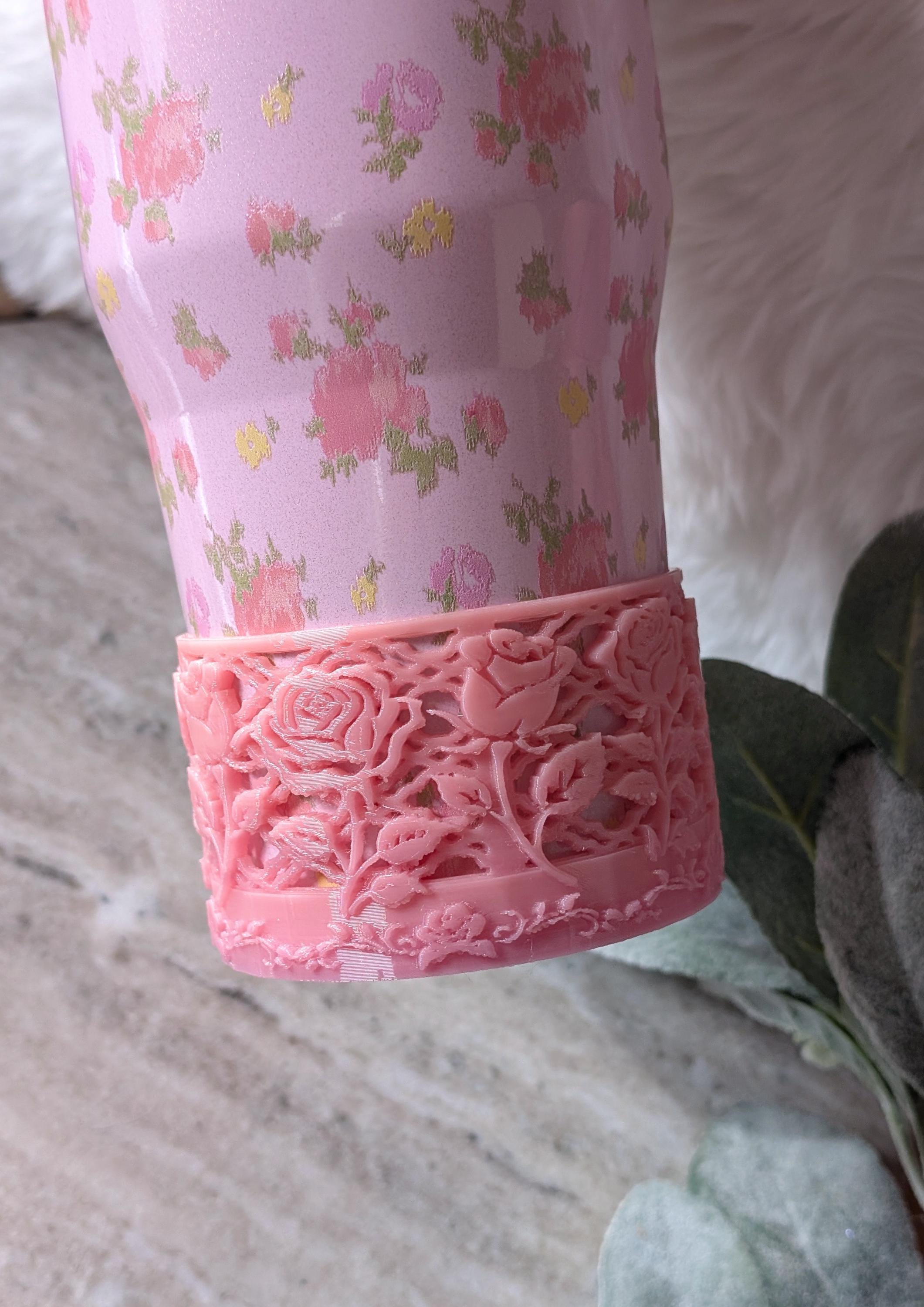 Rose Trellis Tumbler Boot Protective Sleeve 3D Printed Stanley Love Shack Fancy Rose Decor Accessories Pink Roses Chantilly LSF