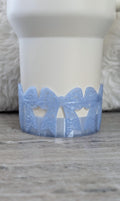 Ice Blue Swirl Lace Ribbon Bow Tumbler Boot 40oz 30oz Stanley Clear Sleeve for Tumbler Protective Boot Sleeve 3D Printed Coquette Toile