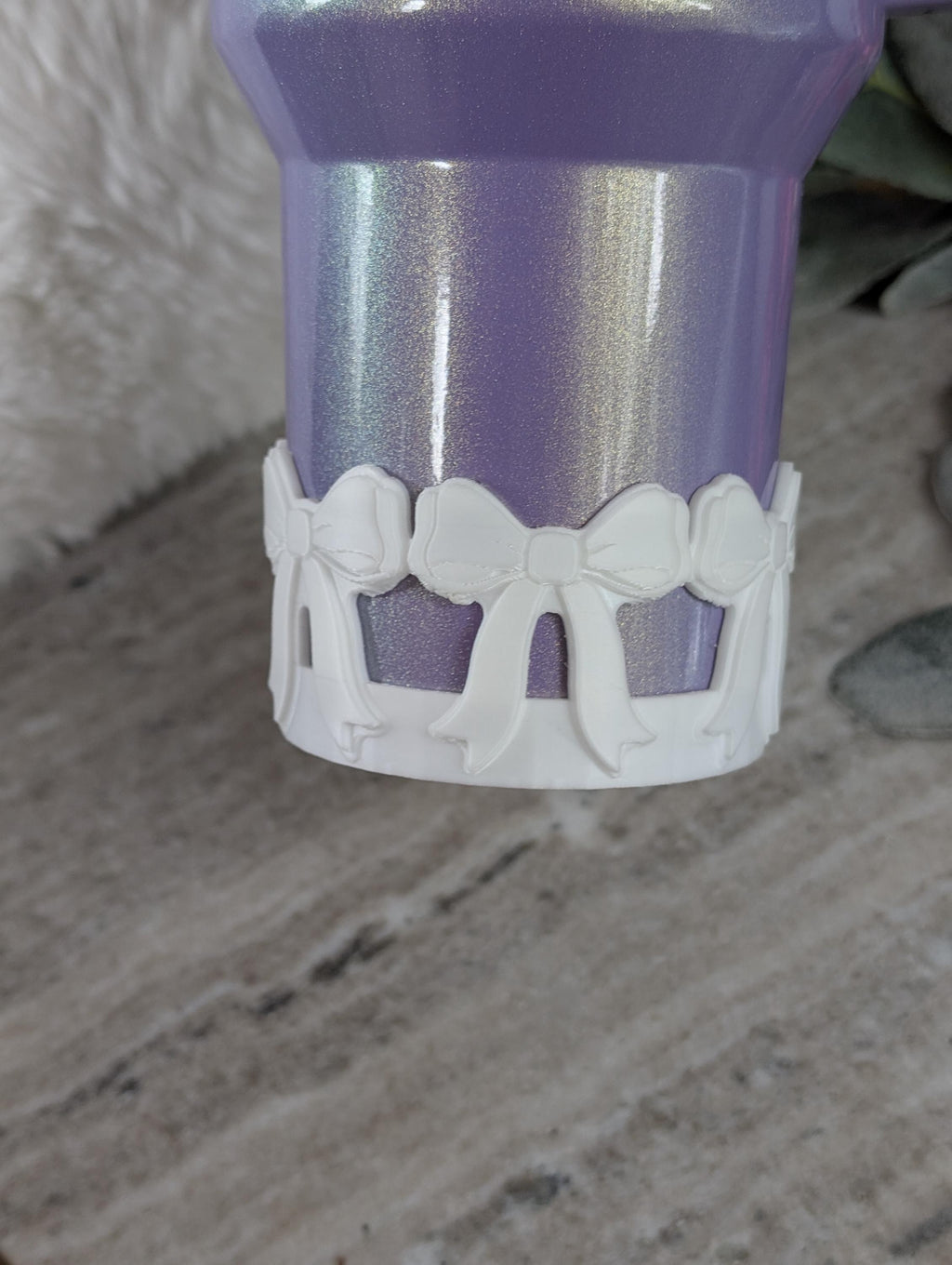 White Coquette Ribbon Bow Tumbler Boot, 40oz Stanley, Bow Sleeve for Boot, 3D Printed, Protective Boot for Tumbler bottom Accessories