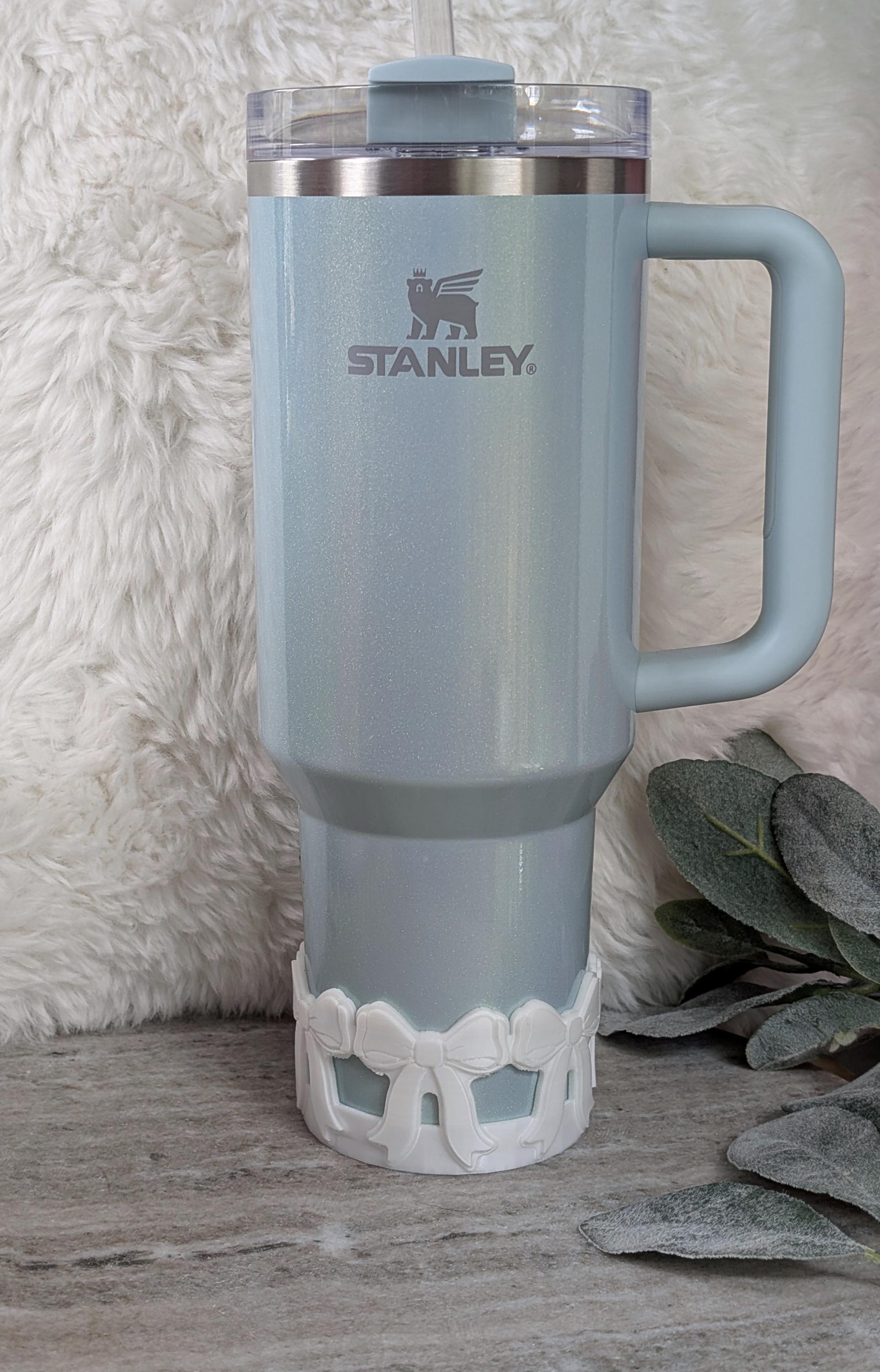 White Coquette Ribbon Bow Tumbler Boot, 40oz Stanley, Bow Sleeve for Boot, 3D Printed, Protective Boot for Tumbler bottom Accessories