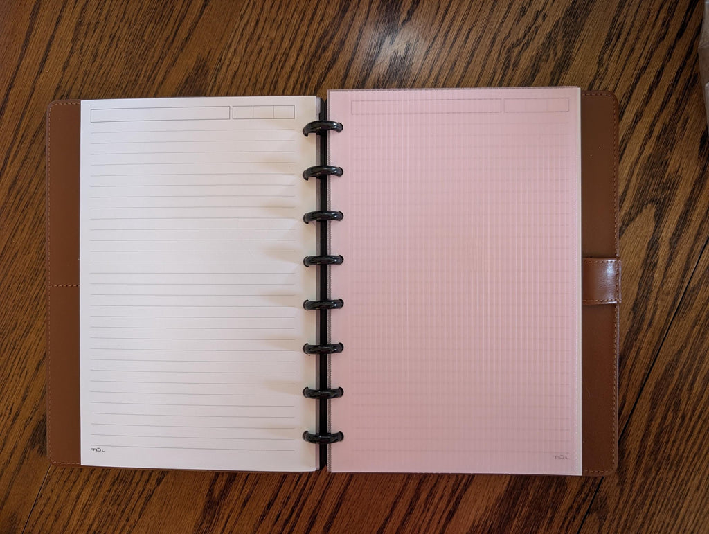 Fluted Dashboard Light Pink Frosted Design Decor for Planner Insert for A6 Personal A5 planner binders 3d Printed Clear Insert Dividers