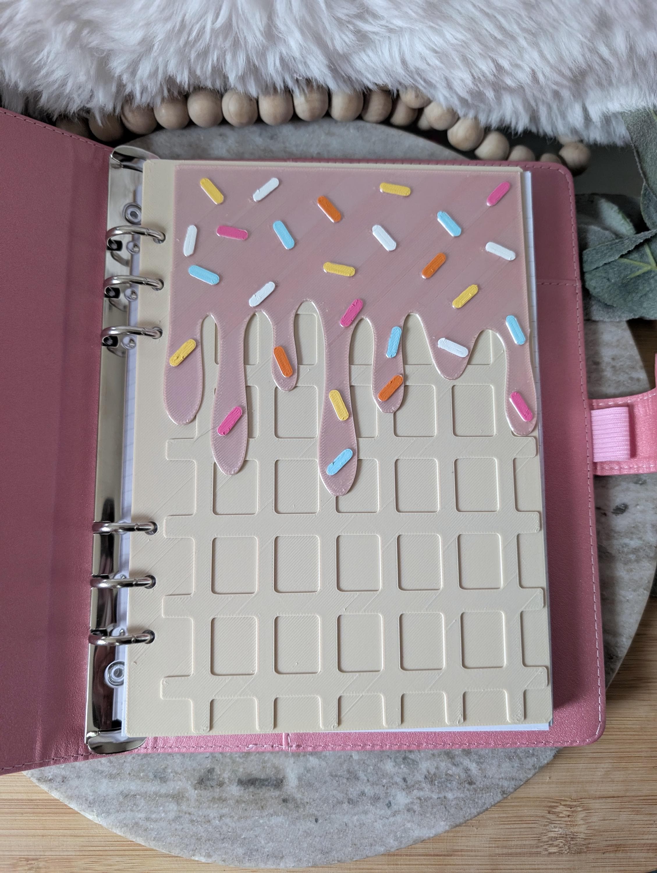 Ice Cream with Sprinkles Theme Planner Dashboard Decorative Dessert Design Decor Notebook Flyleaf Insert for A5 3D Printed Journal Cover