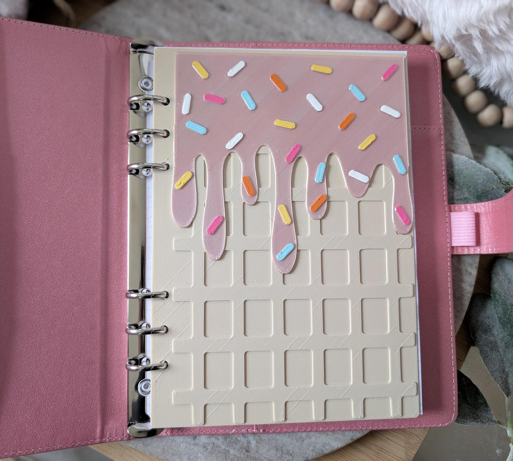 Ice Cream with Sprinkles Theme Planner Dashboard Decorative Dessert Design Decor Notebook Flyleaf Insert for A5 3D Printed Journal Cover