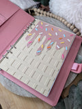 Ice Cream with Sprinkles Theme Planner Dashboard Decorative Dessert Design Decor Notebook Flyleaf Insert for A5 3D Printed Journal Cover