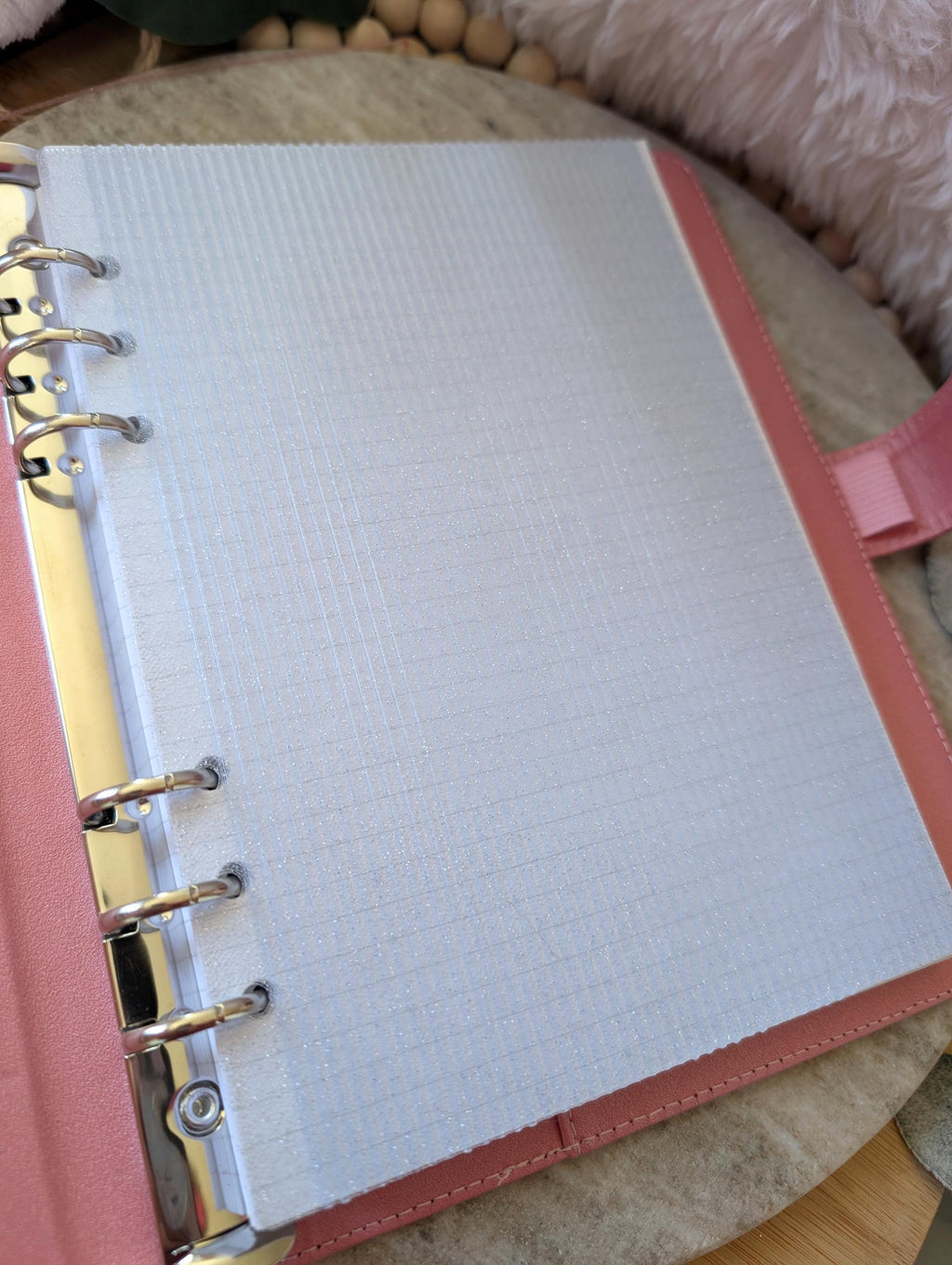 Fluted Dashboard Glitter Light Blue Frosted Design Decor for Planner Insert for A6 Personal A5 planner binders 3d Printed Clear Insert