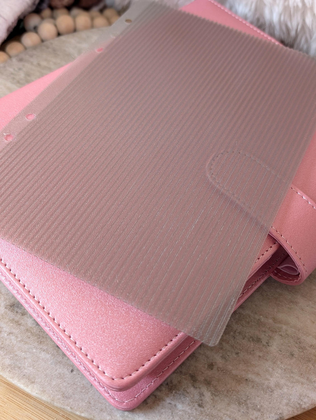 Fluted Dashboard Light Grey Frosted Design Decor for Planner Insert for A6 Personal A5 planner binders 3d Printed Smoke Gray Clear Insert