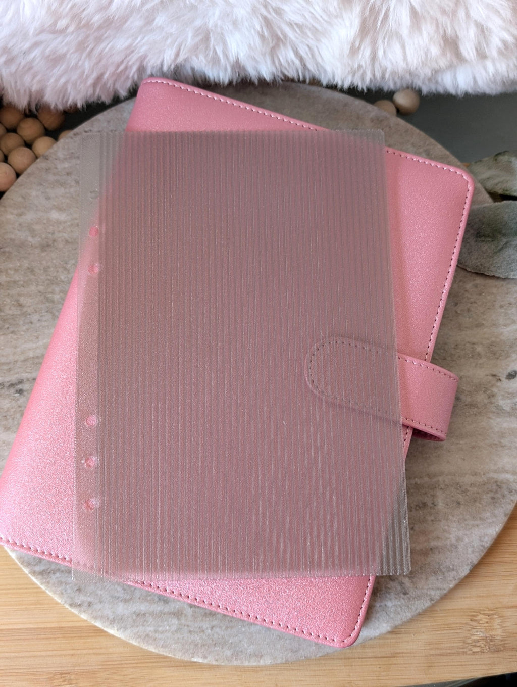 Fluted Dashboard Light Grey Frosted Design Decor for Planner Insert for A6 Personal A5 planner binders 3d Printed Smoke Gray Clear Insert