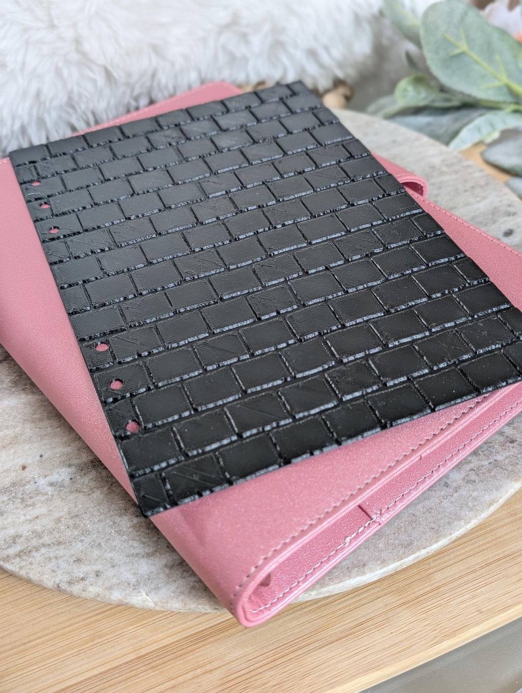 Black Brick Planner Dashboard Decorative Brick Stone Texture Design Decor Notebook Flyleaf Insert for A5 3D Printed Journal Cover