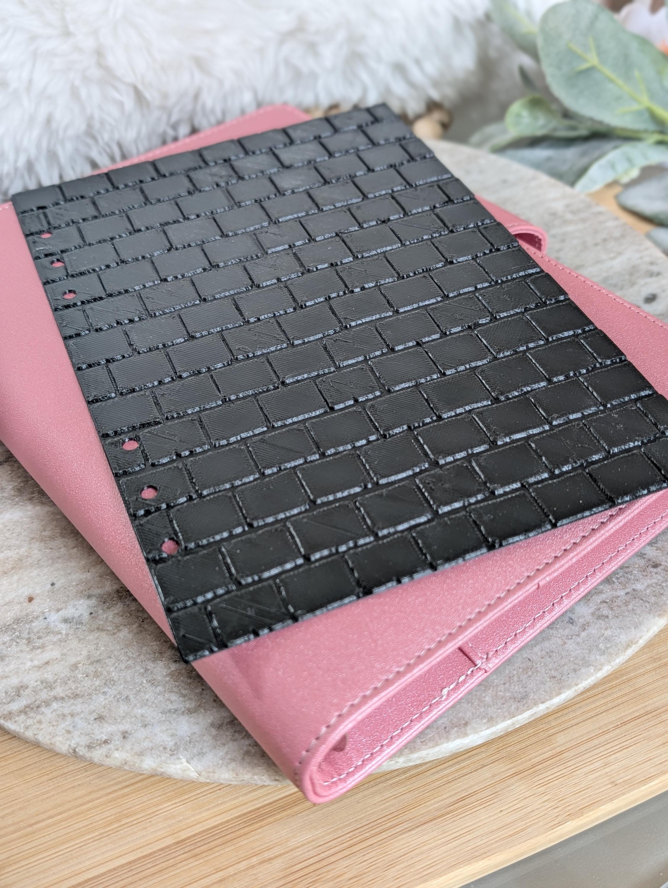 Black Brick Planner Dashboard Decorative Brick Stone Texture Design Decor Notebook Flyleaf Insert for A5 3D Printed Journal Cover
