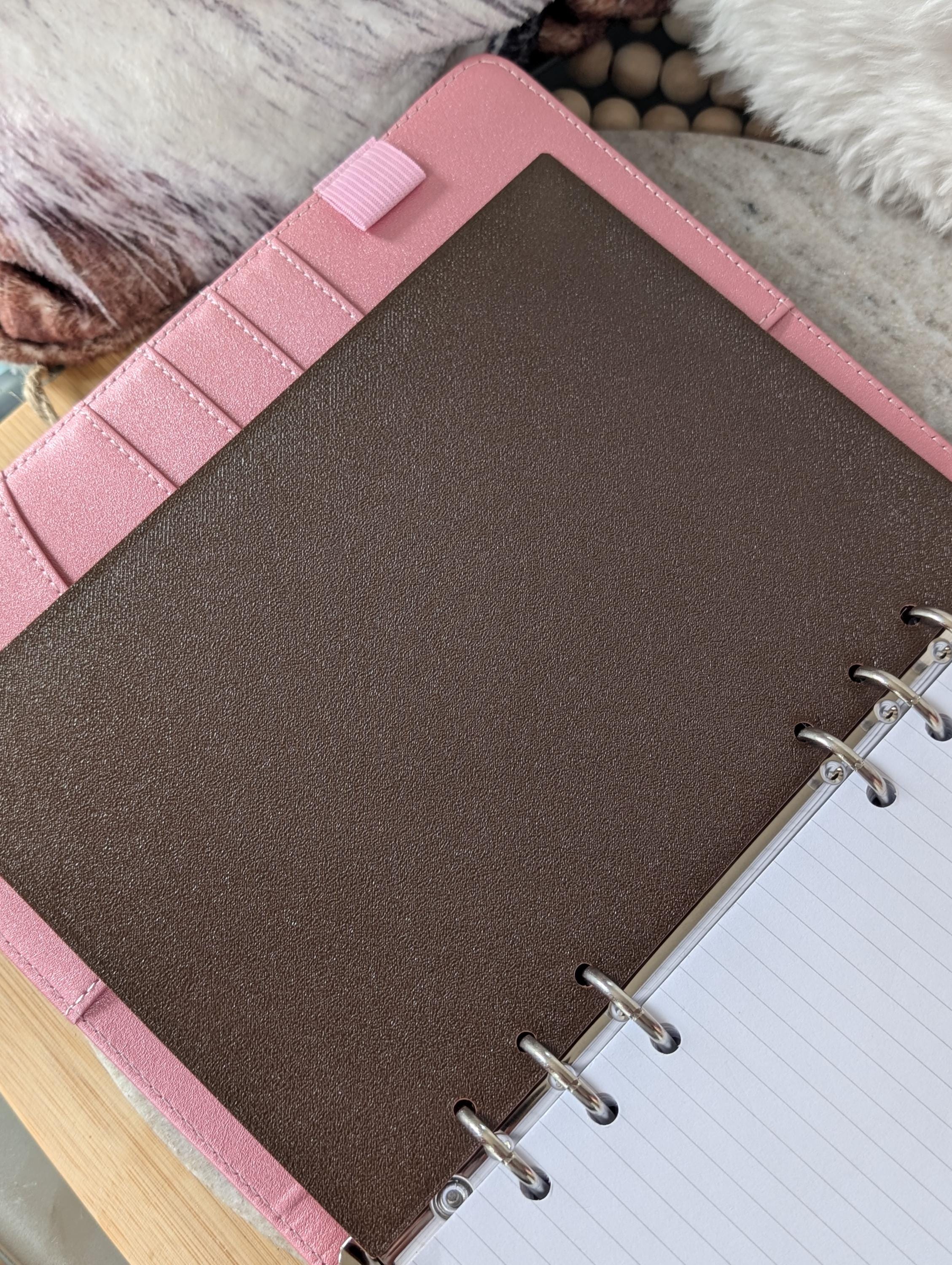 Chocolate Brown Checkered Planner Dashboard Decorative Check Design Decor Notebook Flyleaf Insert for A5 3D Printed Journal Cover