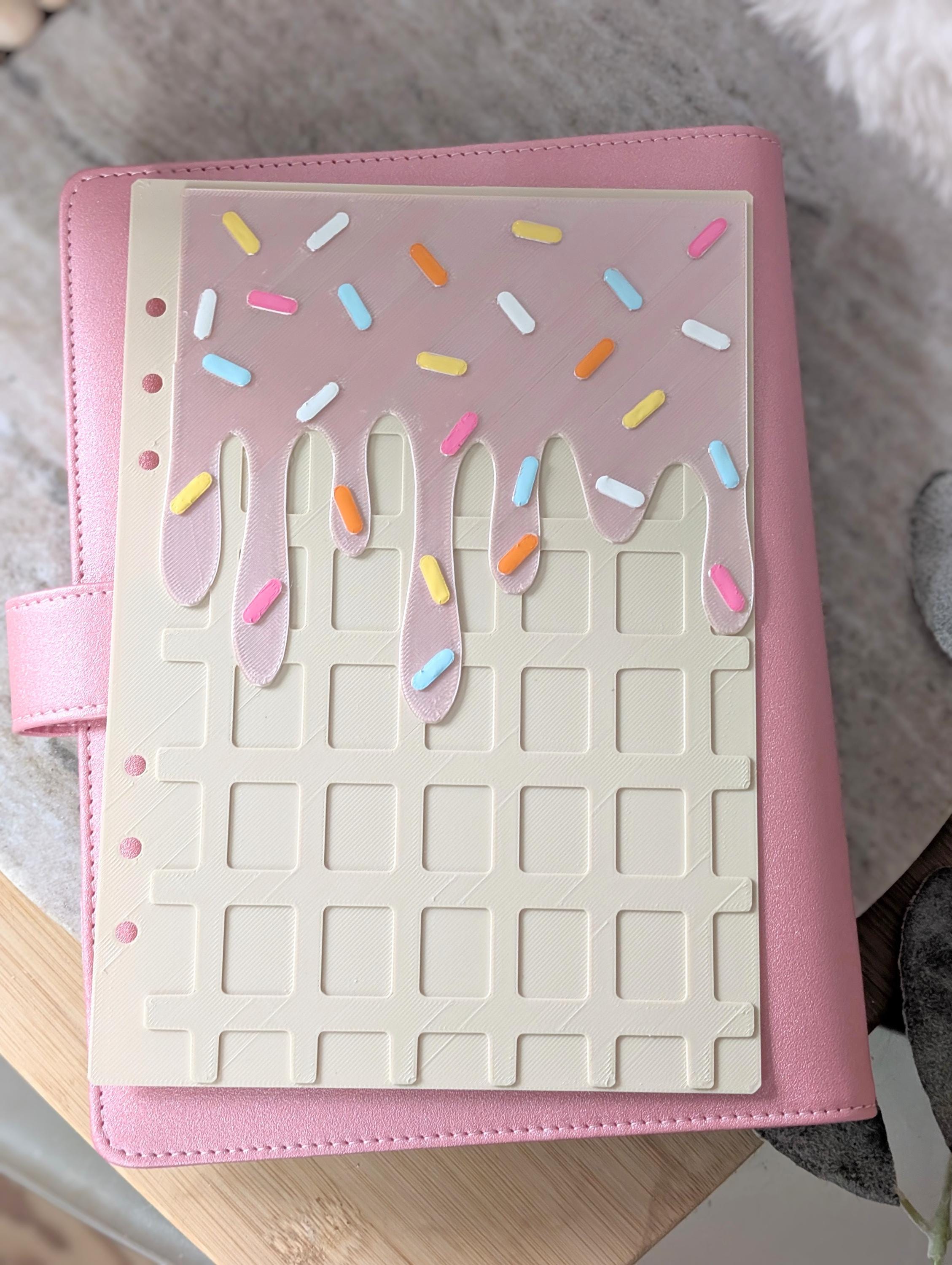 Ice Cream with Sprinkles Theme Planner Dashboard Decorative Dessert Design Decor Notebook Flyleaf Insert for A5 3D Printed Journal Cover
