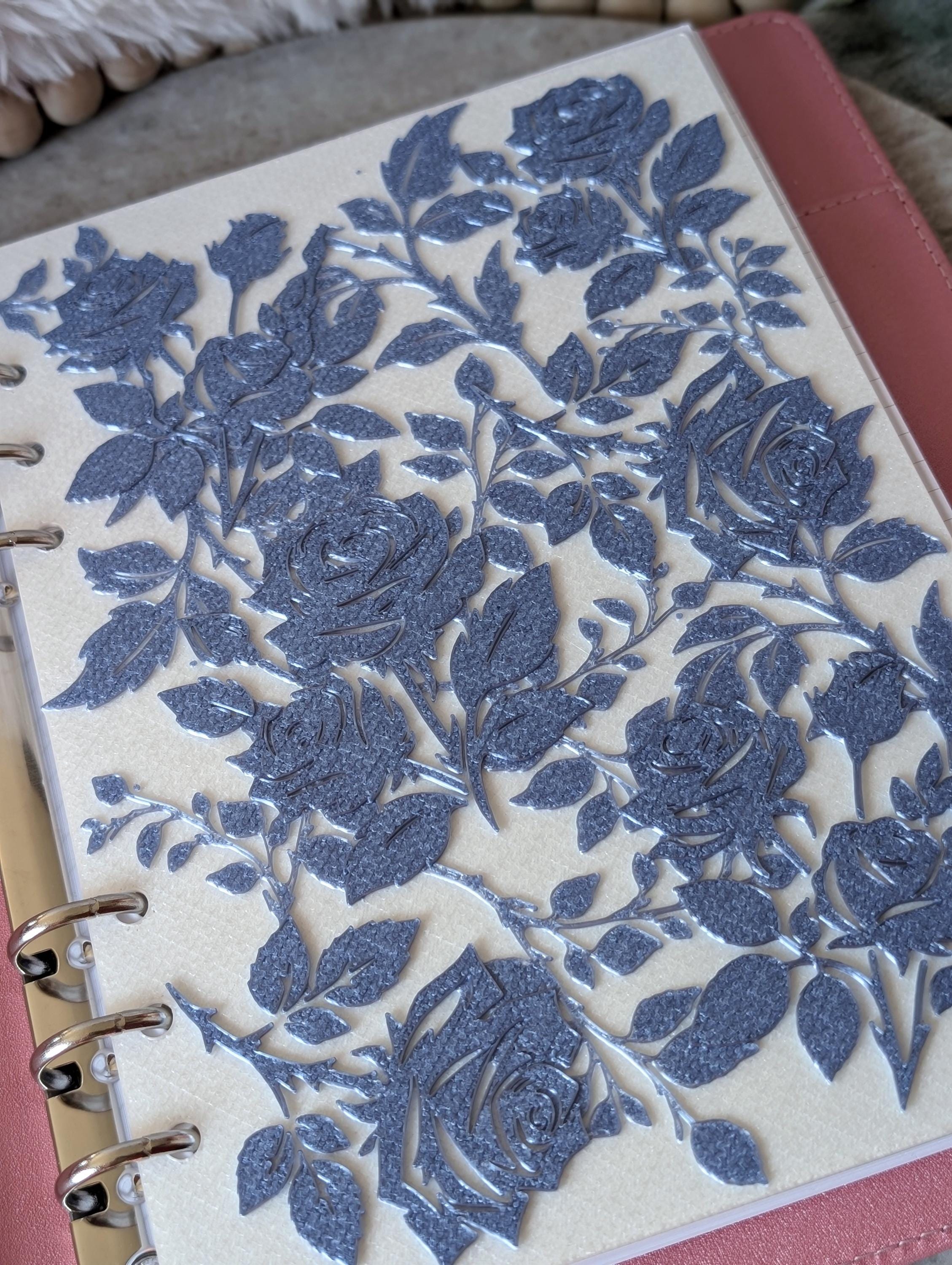 Blue Roses Planner Dashboard Decorative Chinoiserie Design Decor Notebook Flyleaf Insert for A5 3D Printed Journal Cover