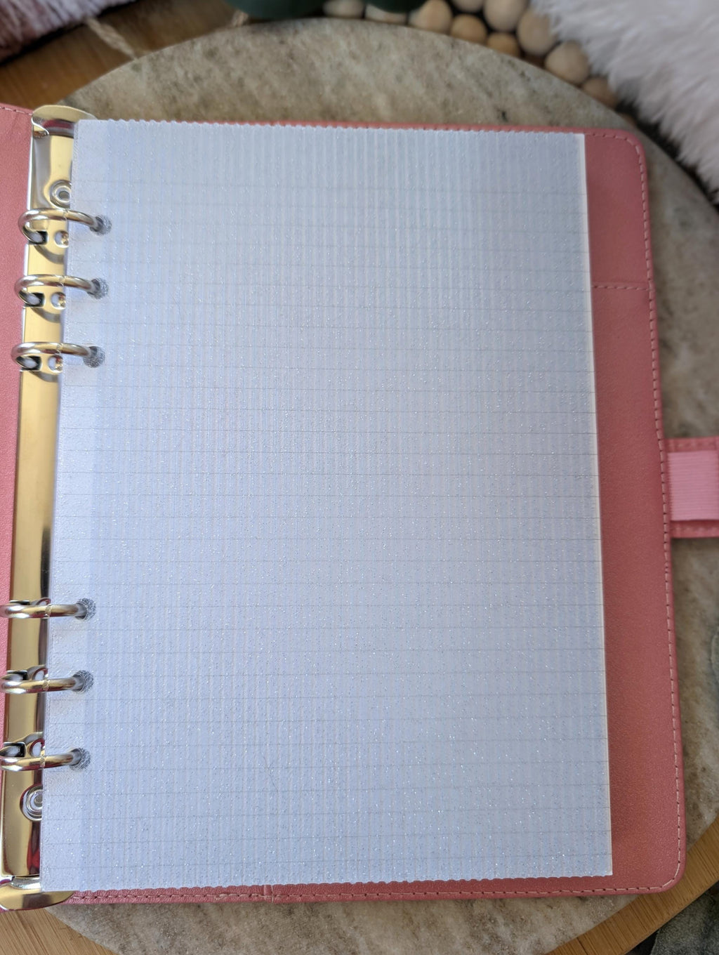 Fluted Dashboard Glitter Light Blue Frosted Design Decor for Planner Insert for A6 Personal A5 planner binders 3d Printed Clear Insert