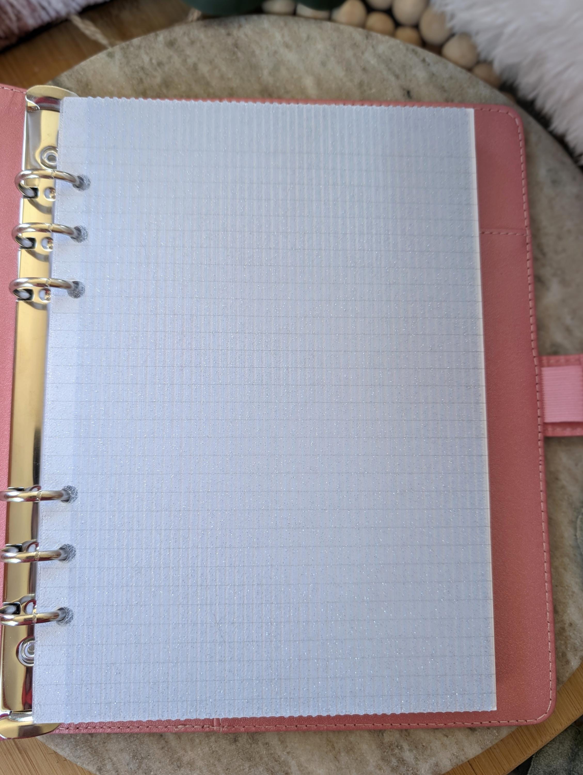 Fluted Dashboard Glitter Light Blue Frosted Design Decor for Planner Insert for A6 Personal A5 planner binders 3d Printed Clear Insert