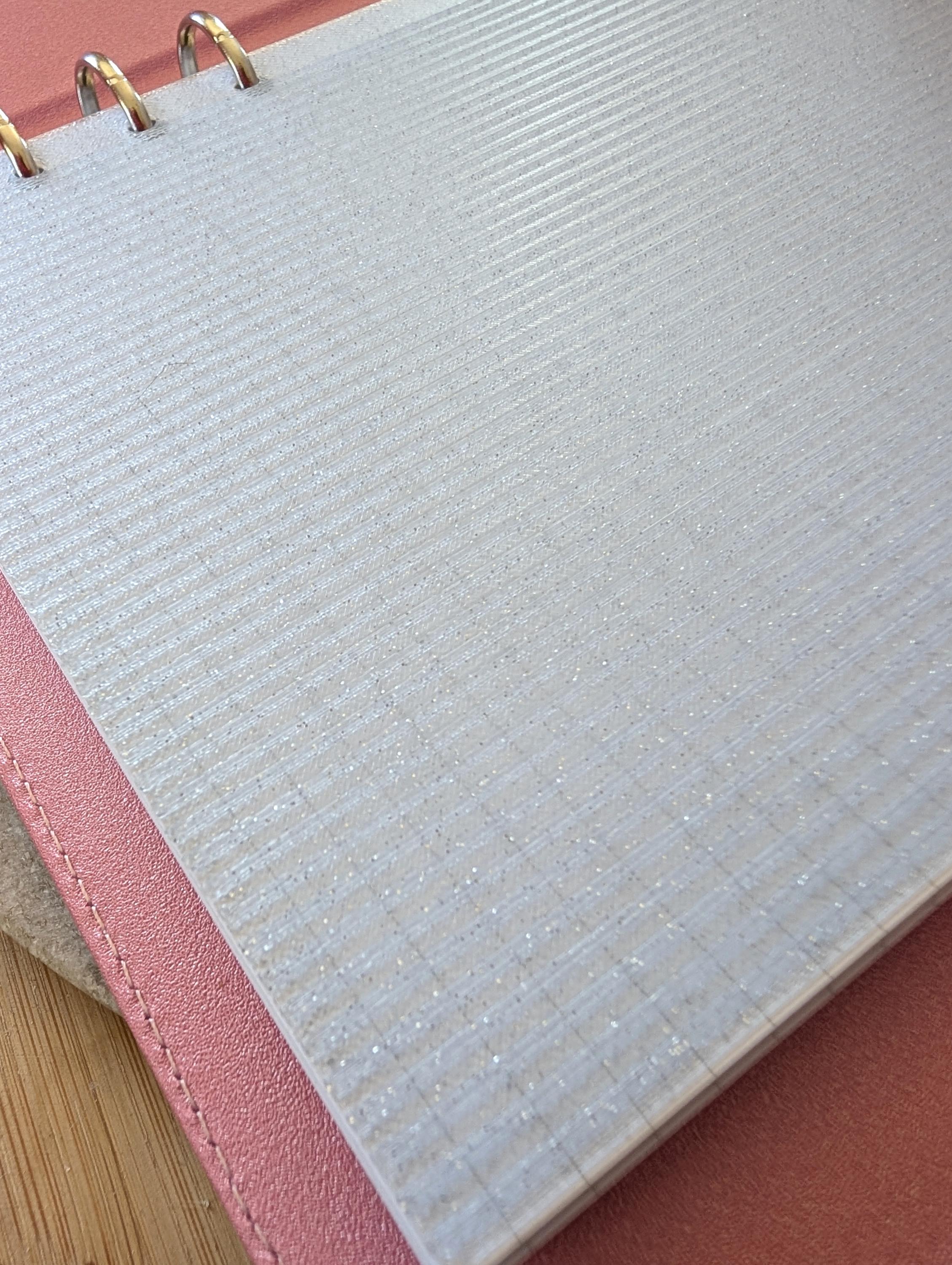 Fluted Dashboard Glitter Light Blue Frosted Design Decor for Planner Insert for A6 Personal A5 planner binders 3d Printed Clear Insert